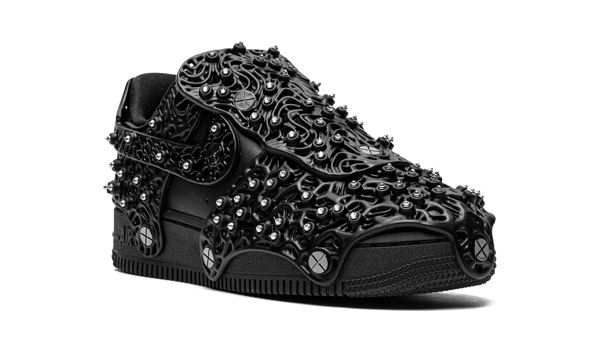 nike air force 1 low swarovski retroreflective crystals black women s+CV7668-001+diagnol right view