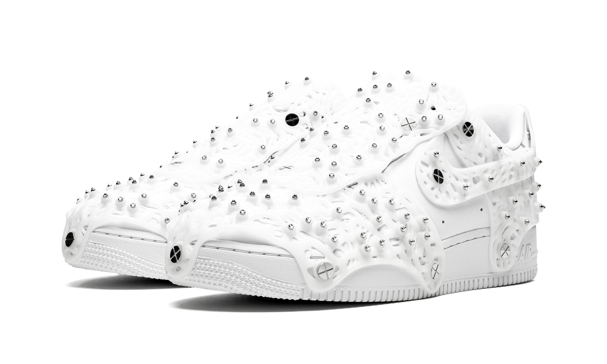 nike air force 1 low swarovski retroreflective crystals white women s+CV7668-100+diagnol left view