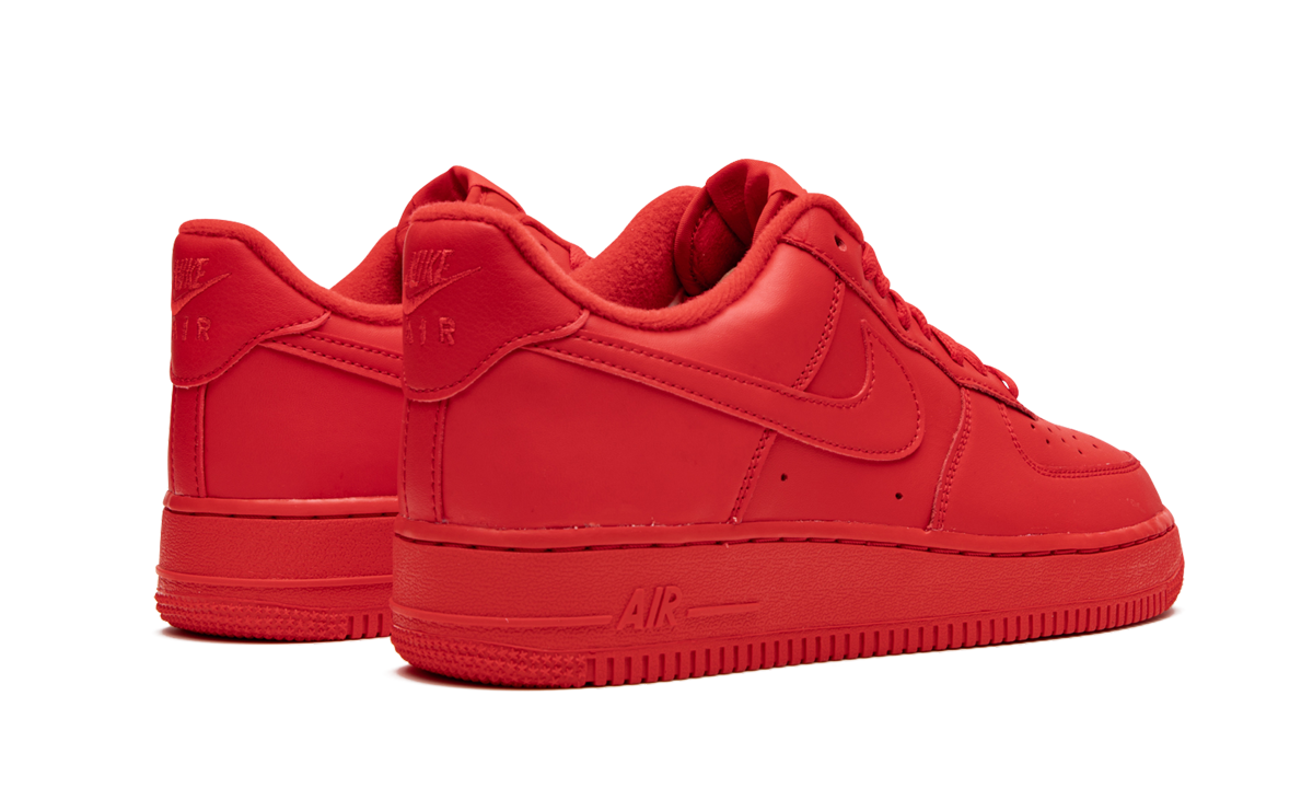 nike air force 1 low triple red+CW6999-600+diagnol right behind view