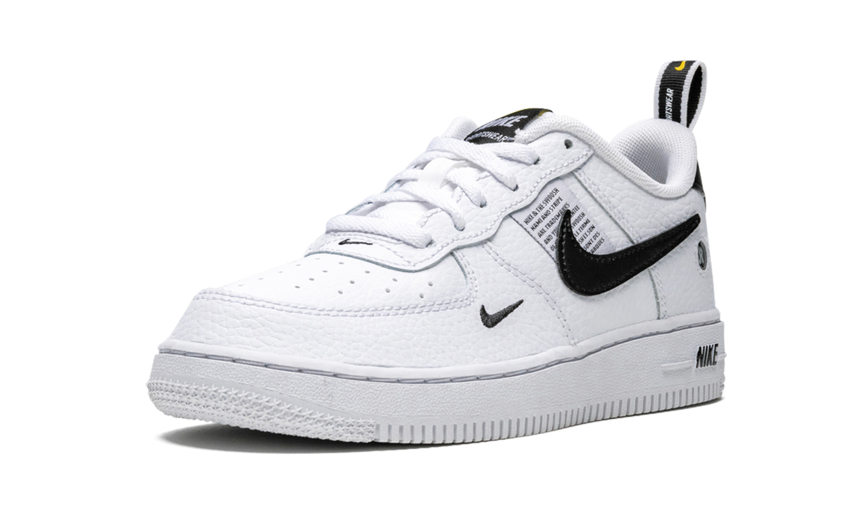 nike air force 1 low utility white black ps+AV4272-100+left diagnol single view