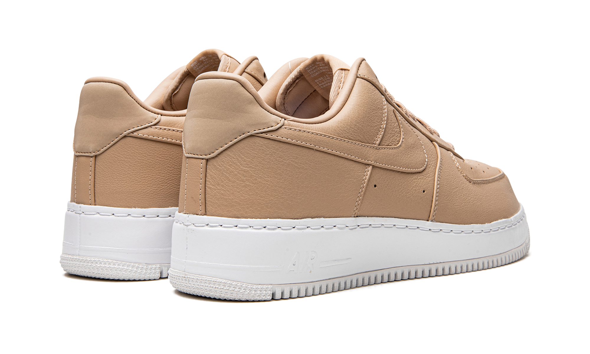 nike air force 1 low vachetta tan+555106-200+diagnol right behind view