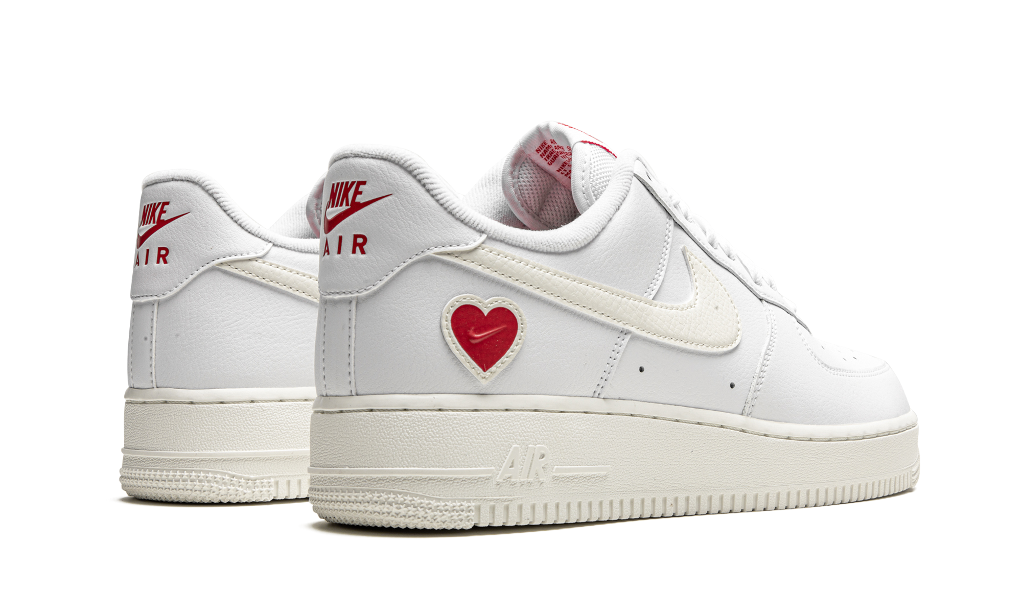 nike air force 1 low valentine s day 2021+DD7117-100+diagnol right behind view