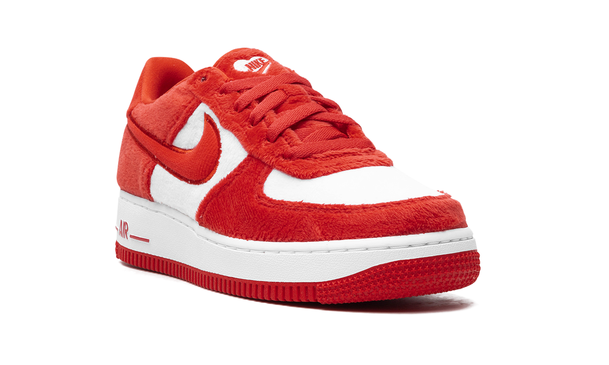 nike air force 1 low valentine s day fleece 2024 gs+FZ3552-612+diagnol right view