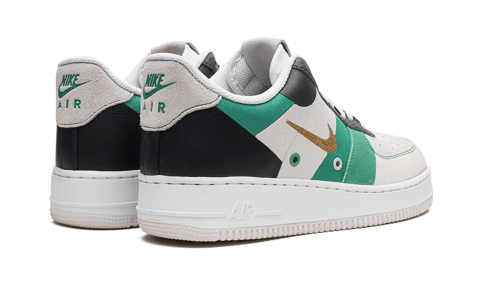 nike air force 1 low vast grey green+CI0065-100+diagnol right behind view