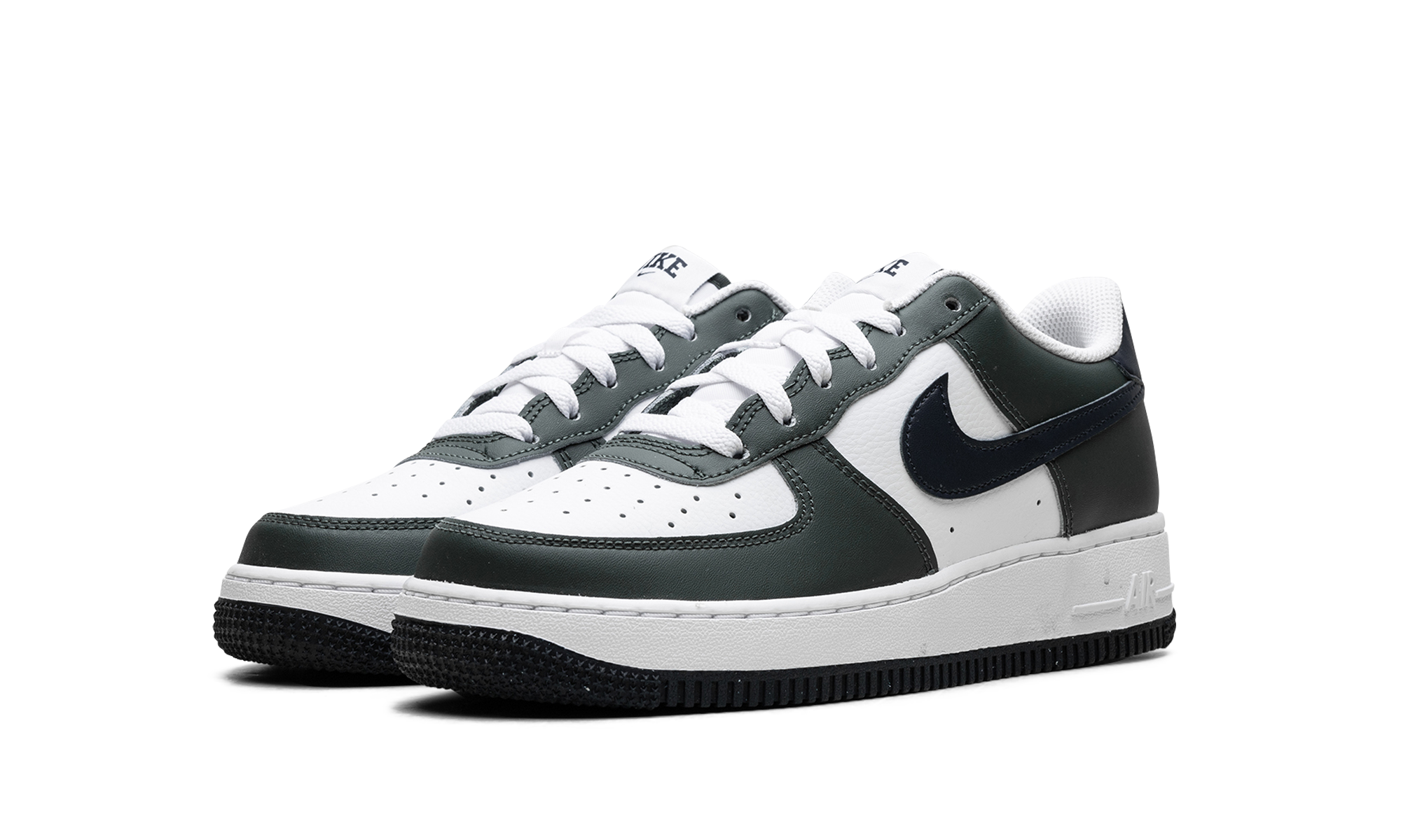 nike air force 1 low vintage green obsidian gs+HF5178-300+diagnol left view
