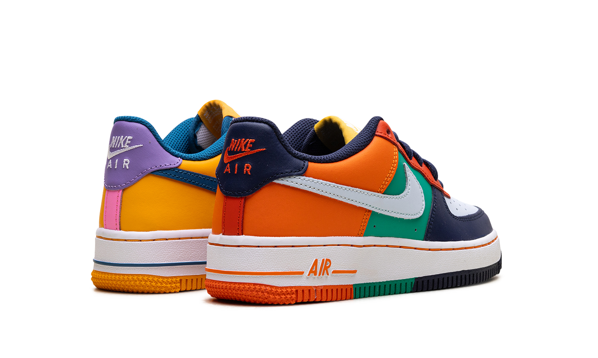 nike air force 1 low what the af1 gs+FQ8368-902+diagnol right behind view
