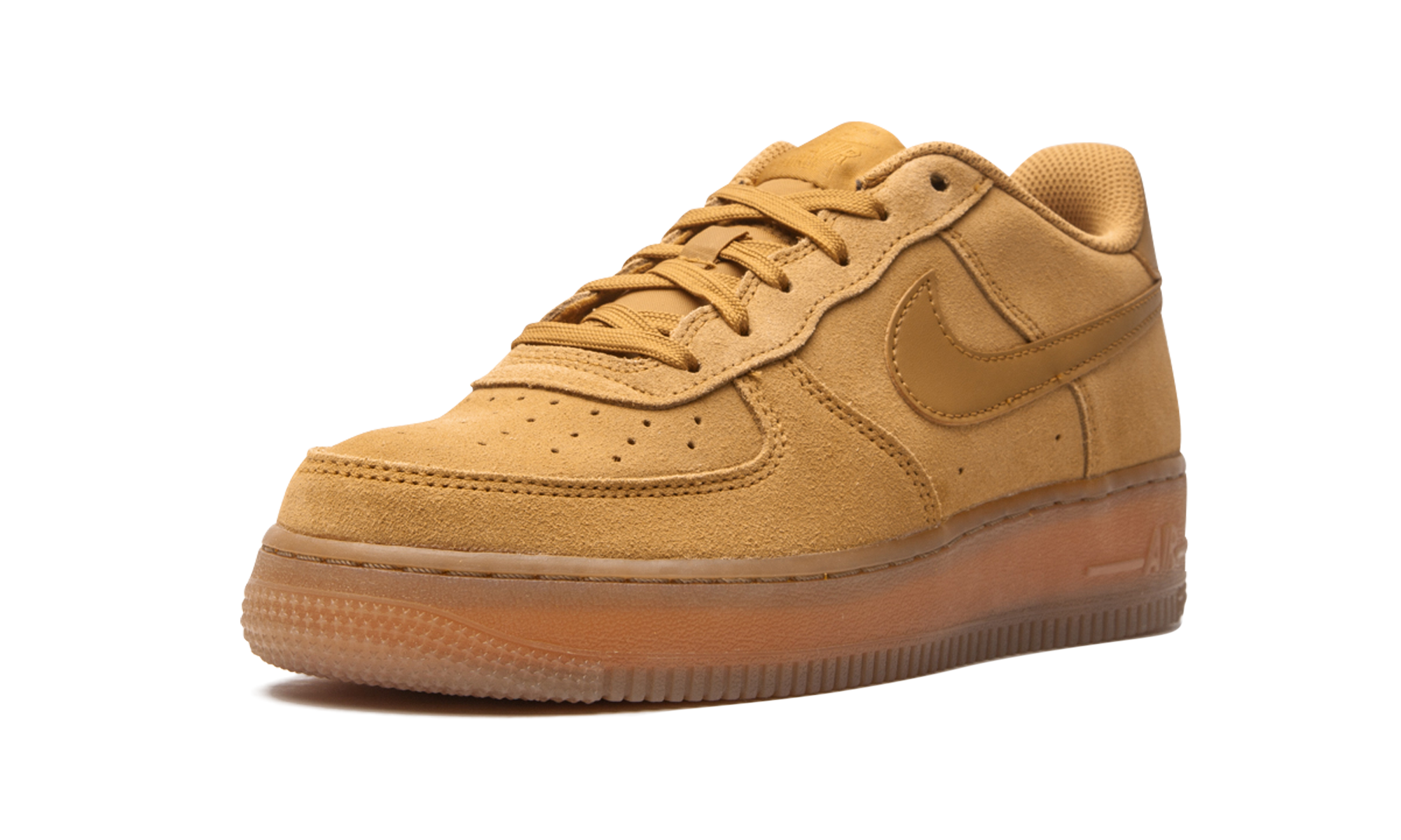nike air force 1 low wheat 2019 gs+BQ5485-700+left diagnol single view