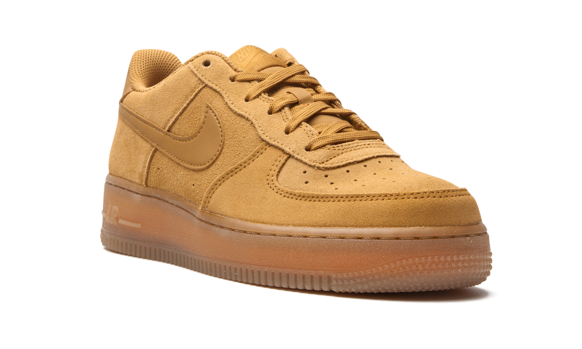 nike air force 1 low wheat 2019 gs+BQ5485-700+diagnol right view