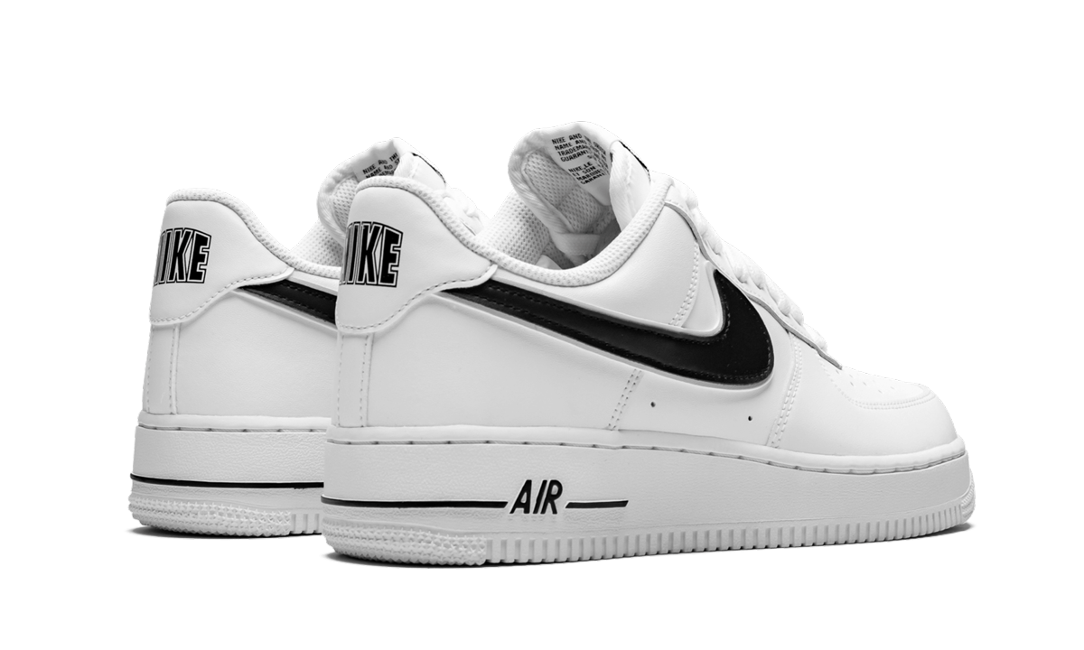 nike air force 1 low white black 2018+AO2423-101+diagnol right behind view