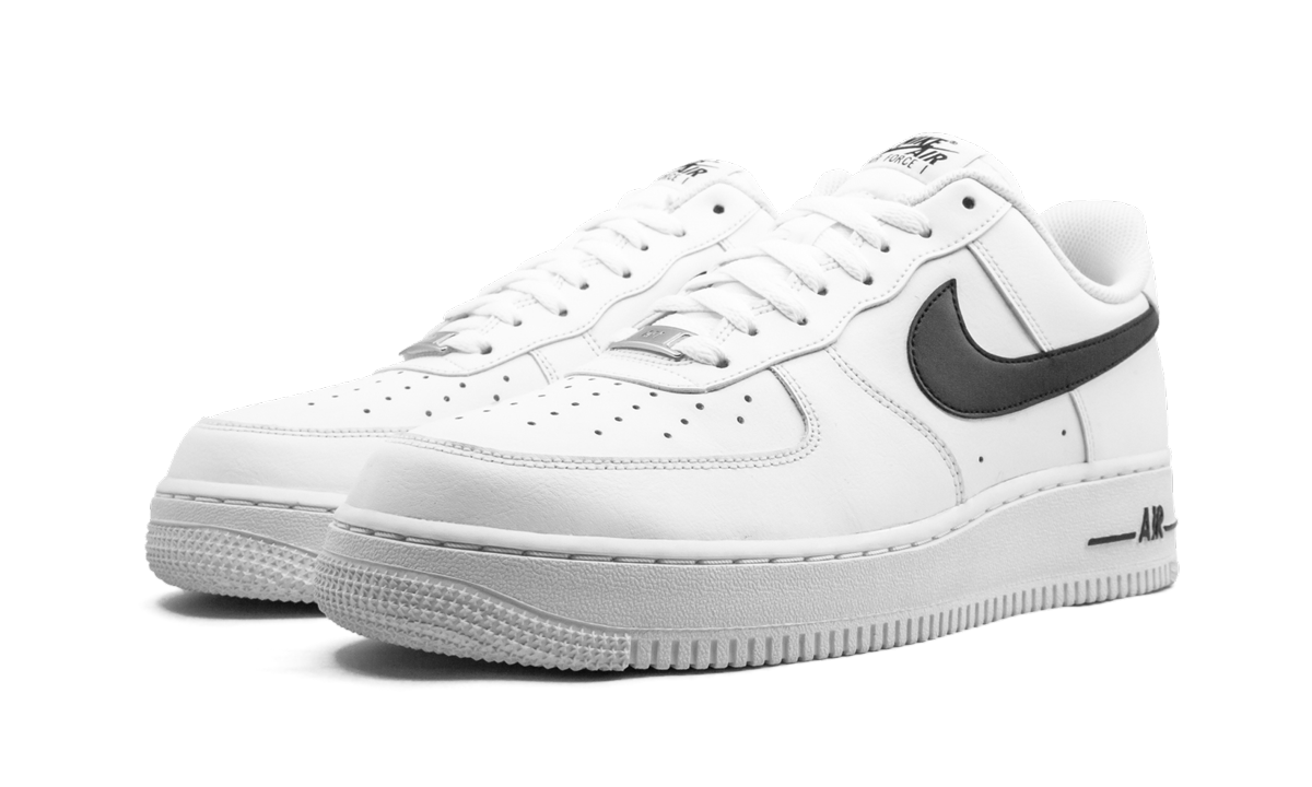 nike air force 1 low white black 2020+CJ0952-100+diagnol left view
