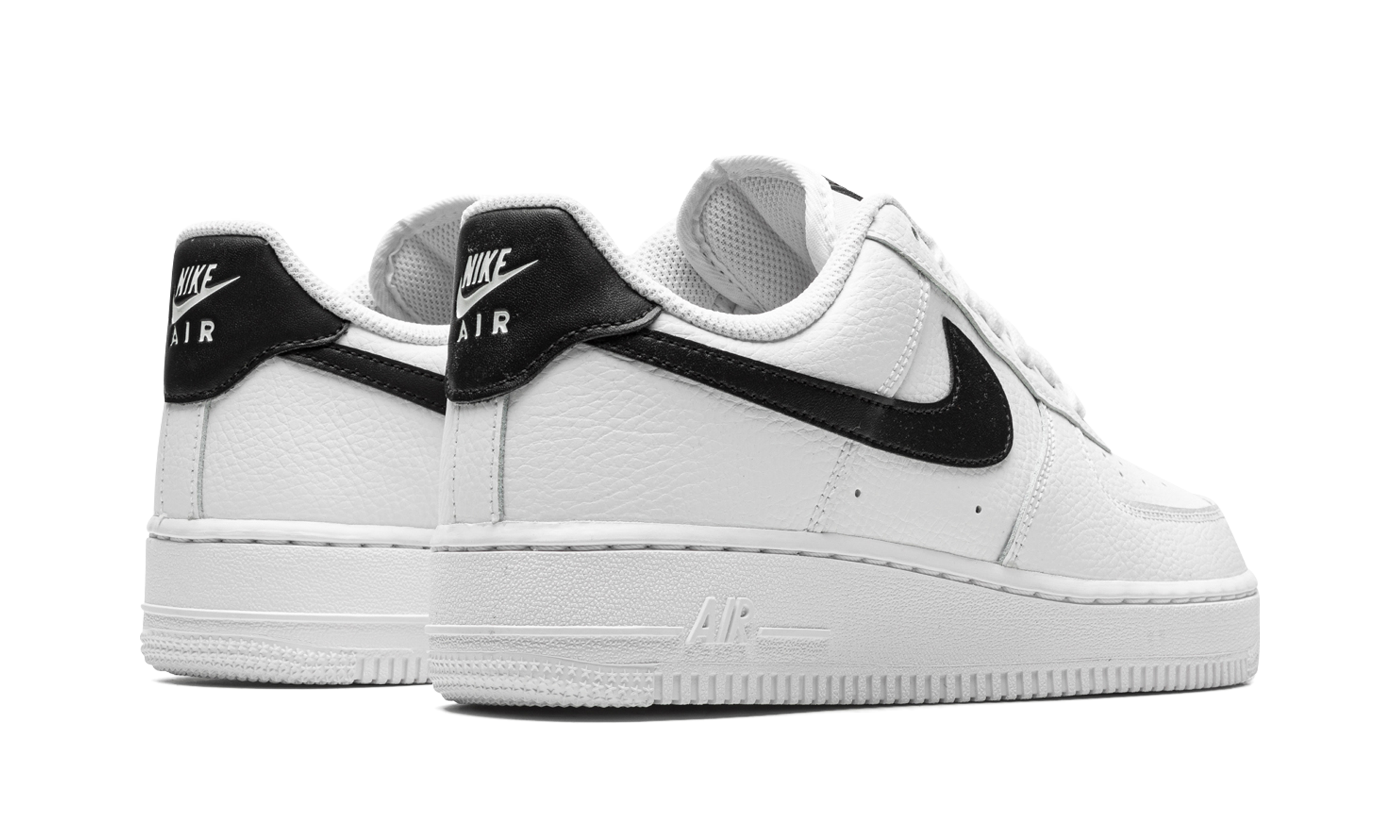 nike air force 1 low white black 2022 women s+DD8959-103+diagnol right behind view