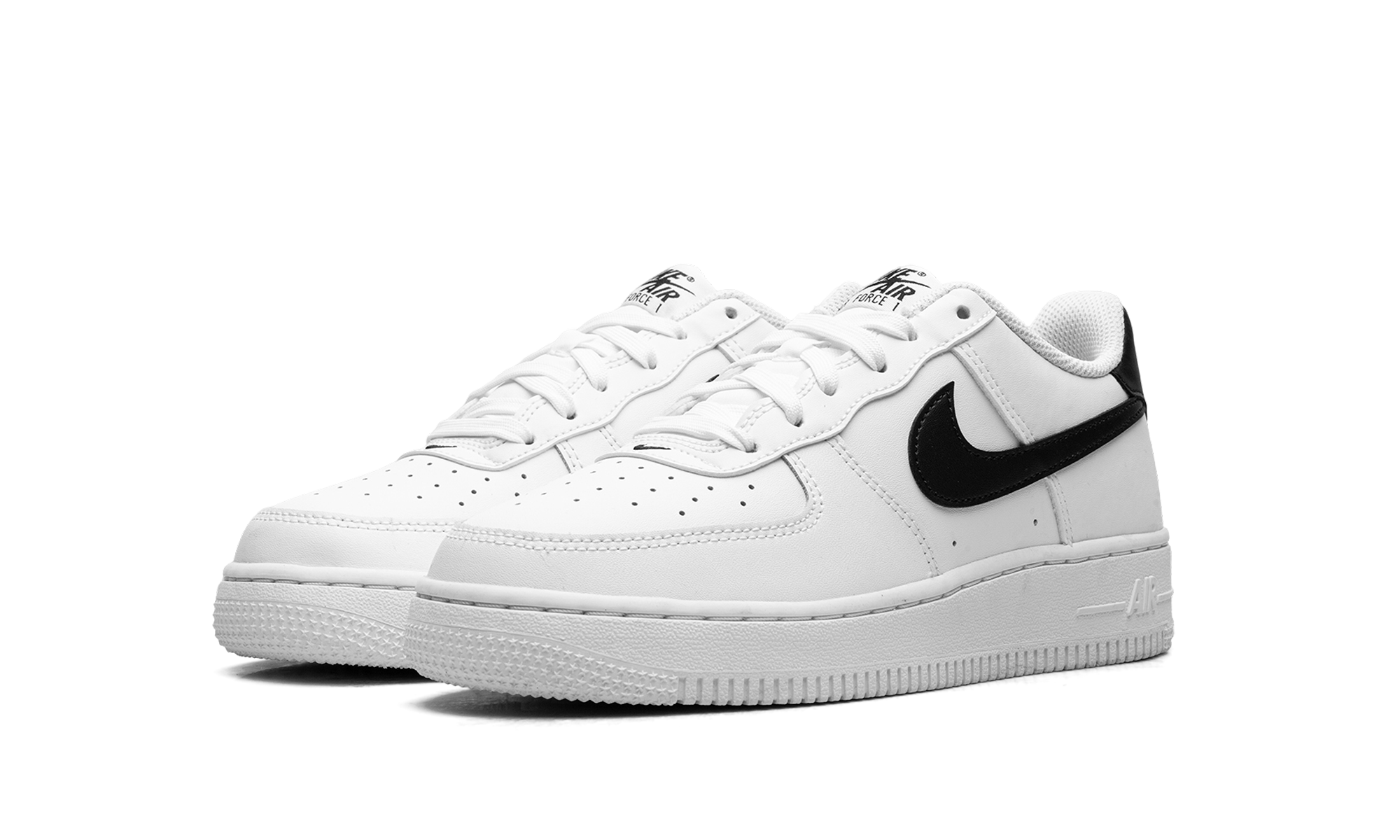 nike air force 1 low white black 2024 gs+FV5948-101+diagnol left view