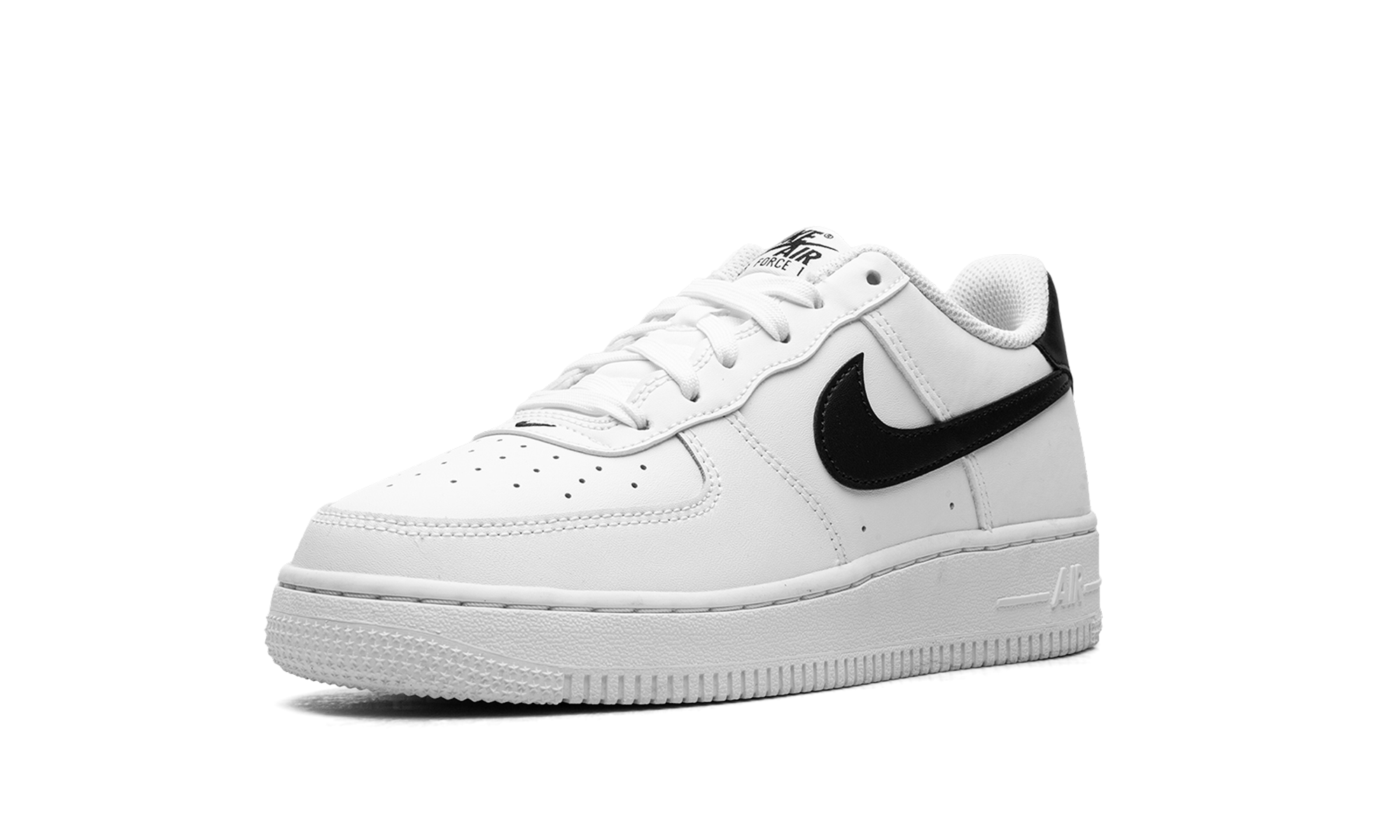 nike air force 1 low white black 2024 gs+FV5948-101+left diagnol single view