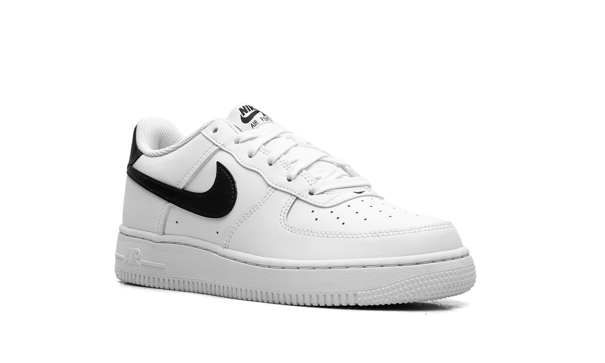 nike air force 1 low white black 2024 gs+FV5948-101+diagnol right view