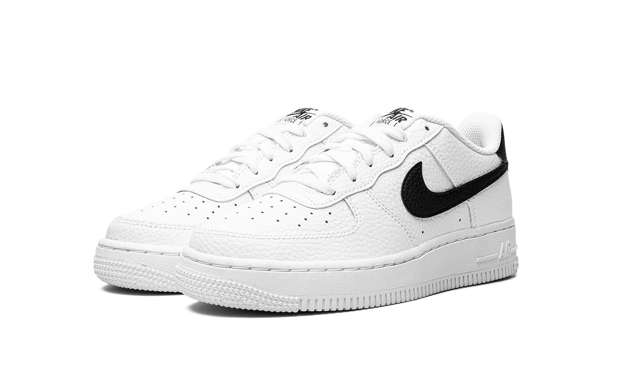nike air force 1 low white black gs+CT3839-100+diagnol left view