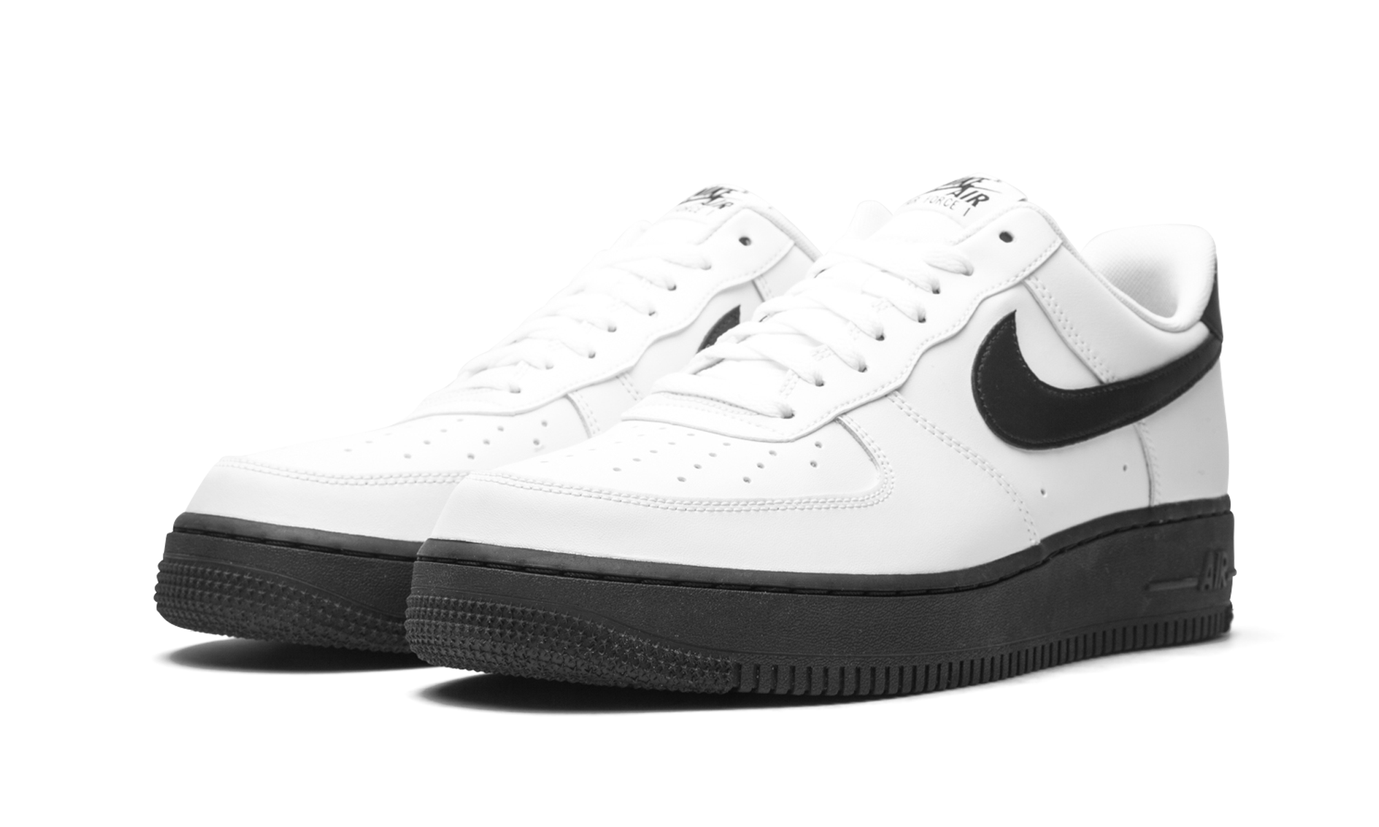 nike air force 1 low white black midsole+CK7663-101+diagnol left view