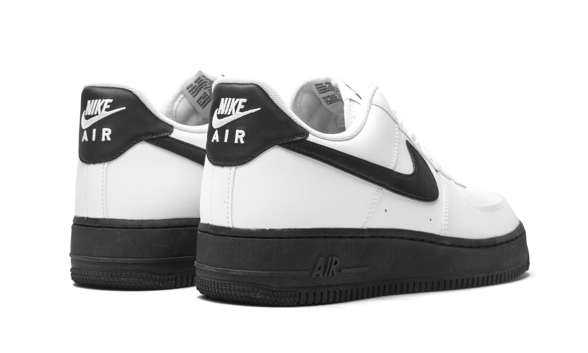 nike air force 1 low white black midsole+CK7663-101+diagnol right behind view