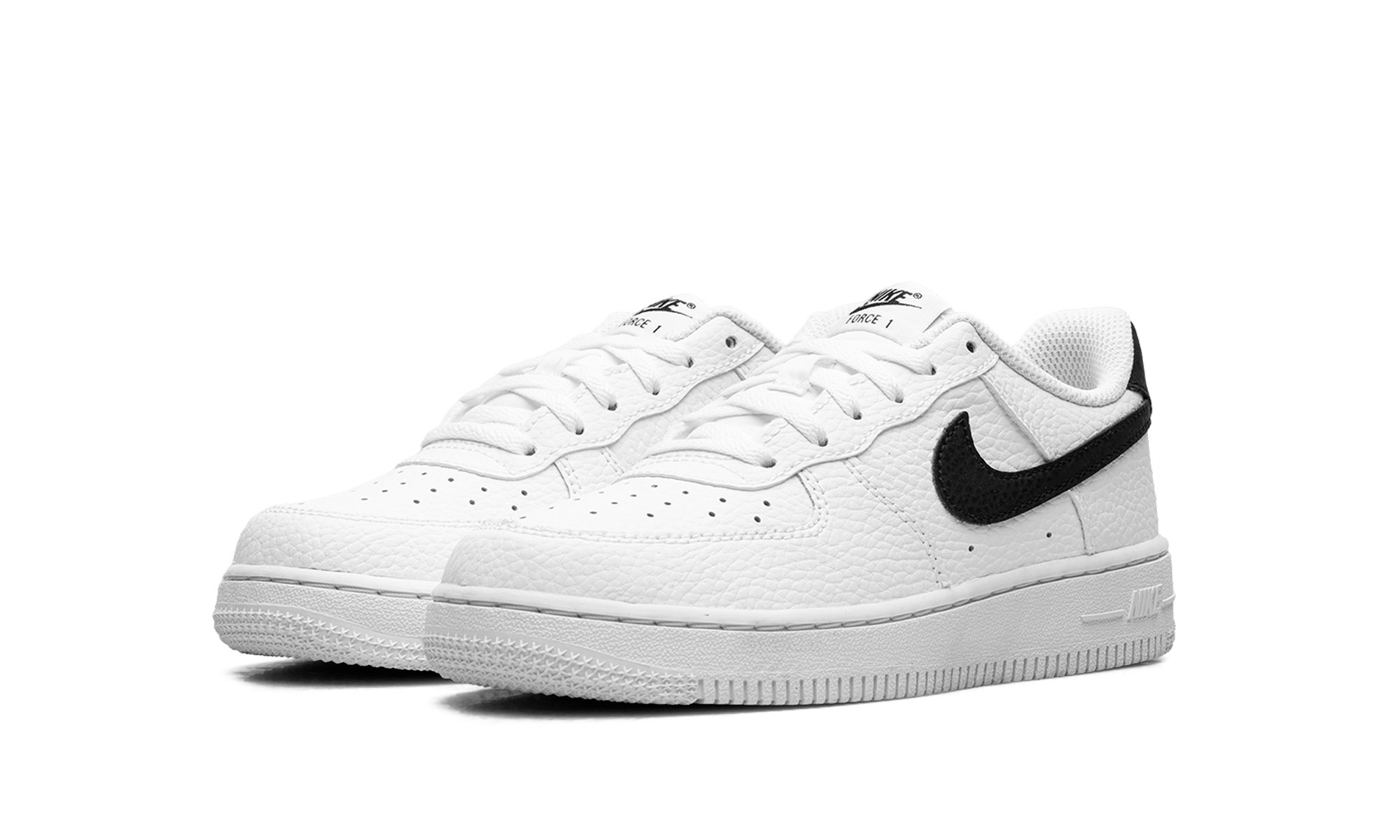 nike air force 1 low white black ps+CZ1685-100+diagnol left view
