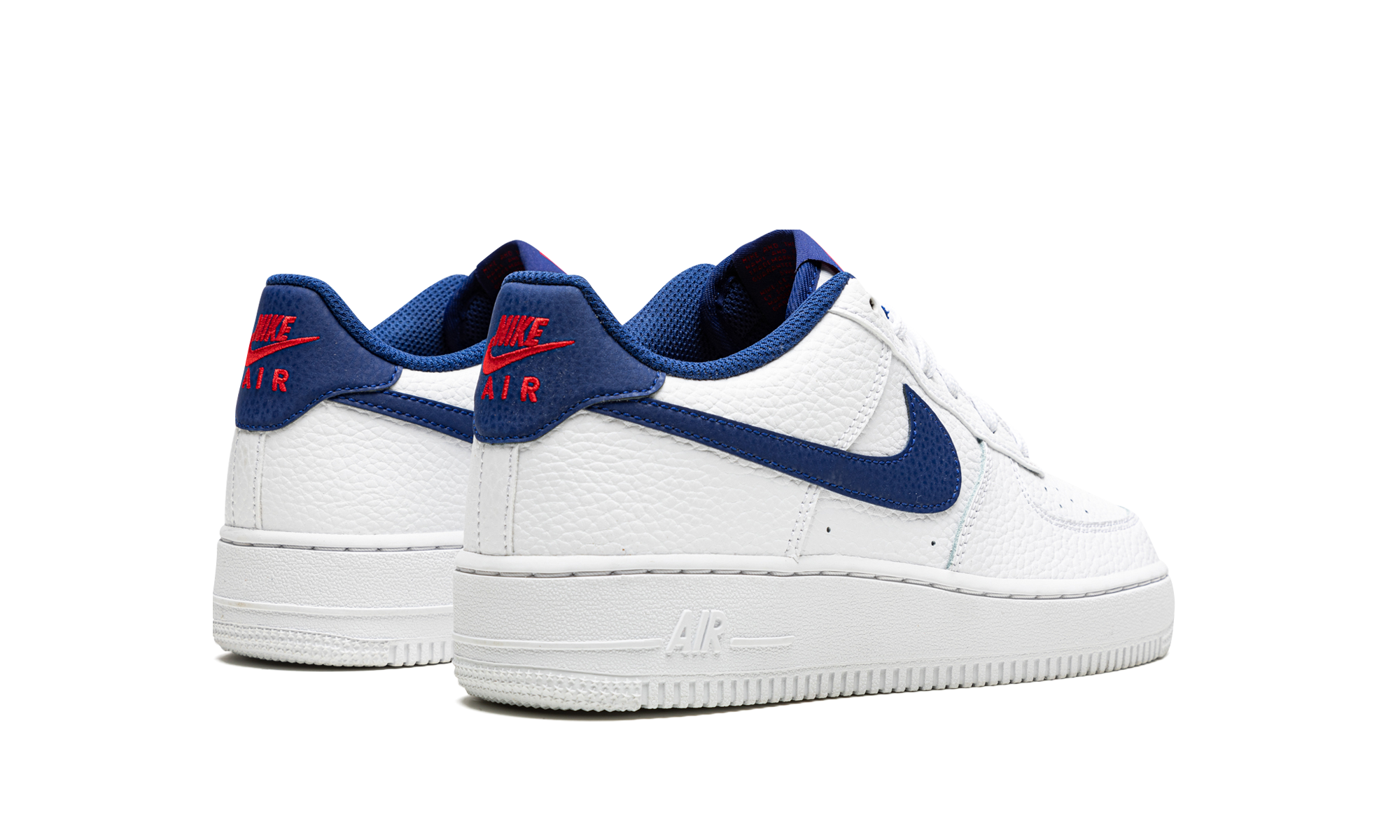 nike air force 1 low white deep royal gs+CT3839-101+diagnol right behind view