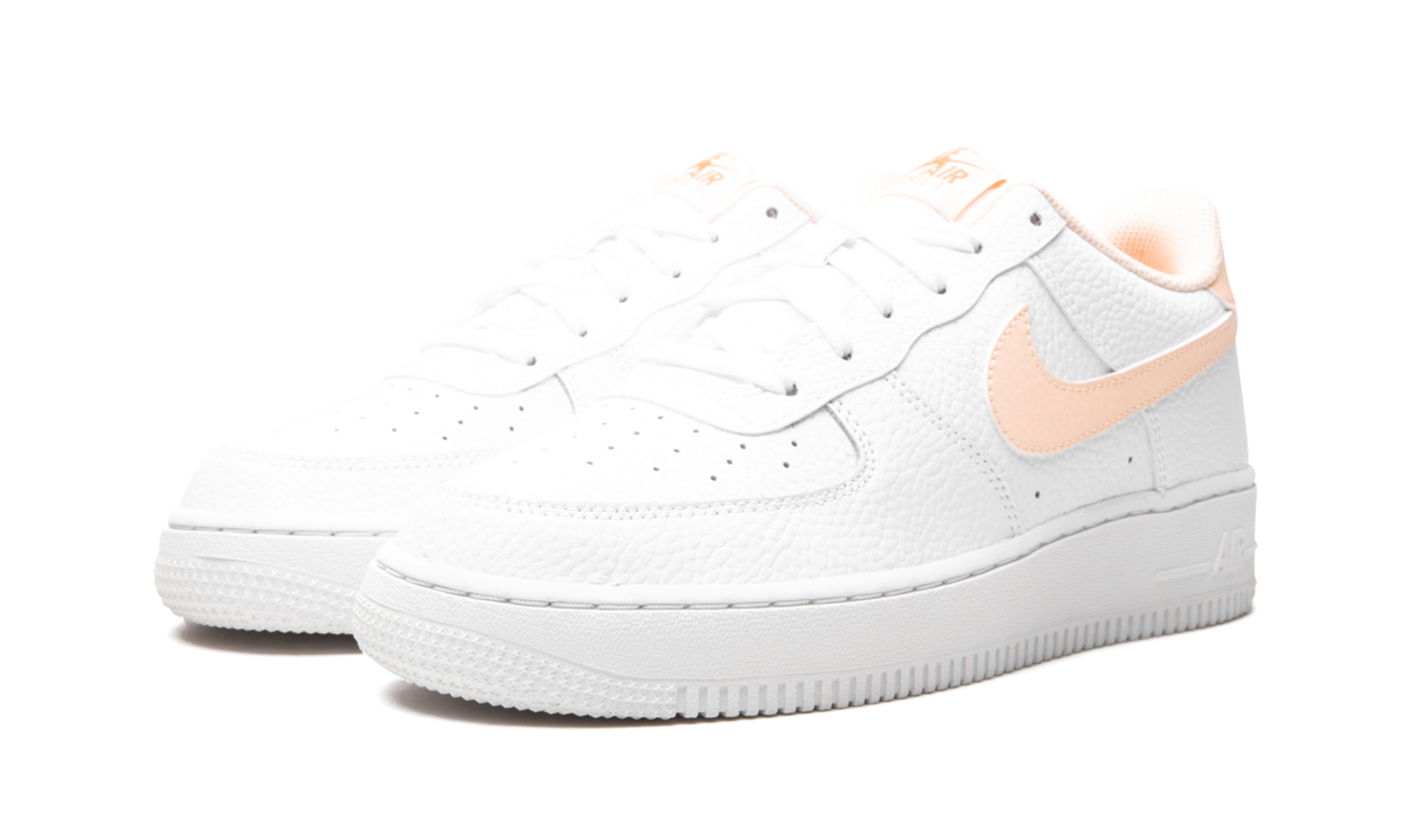 nike air force 1 low white hyper crimson gs+CT3839-102+diagnol left view