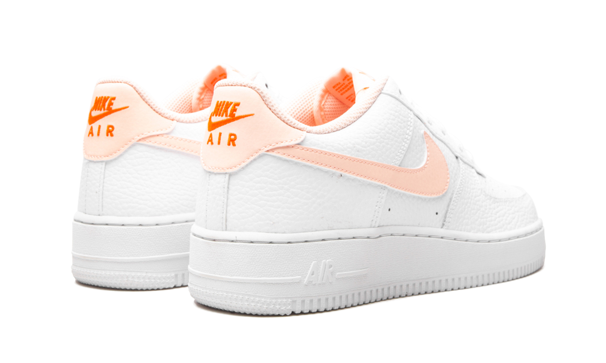 nike air force 1 low white hyper crimson gs+CT3839-102+diagnol right behind view