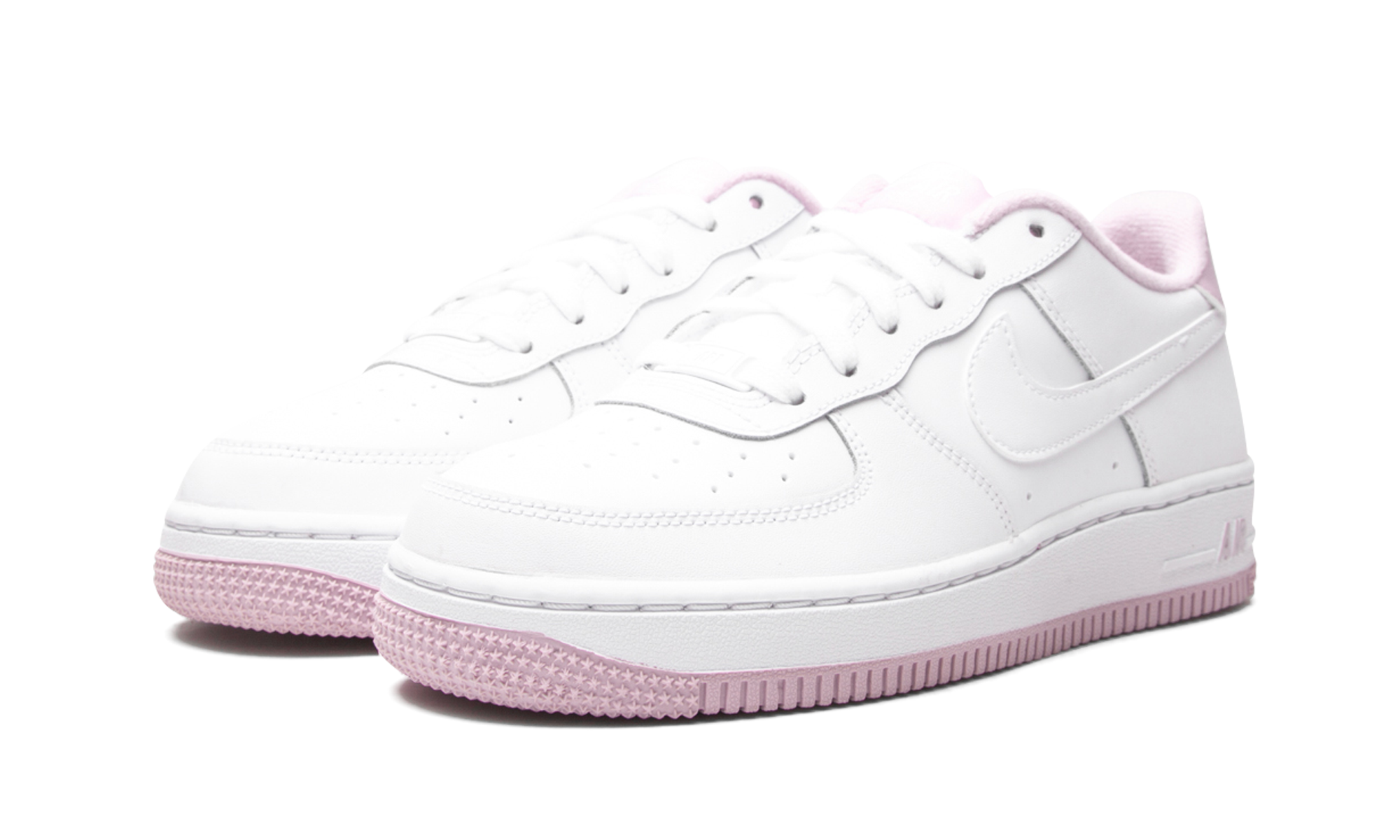 nike air force 1 low white iced lilac gs+CD6915-100+diagnol left view