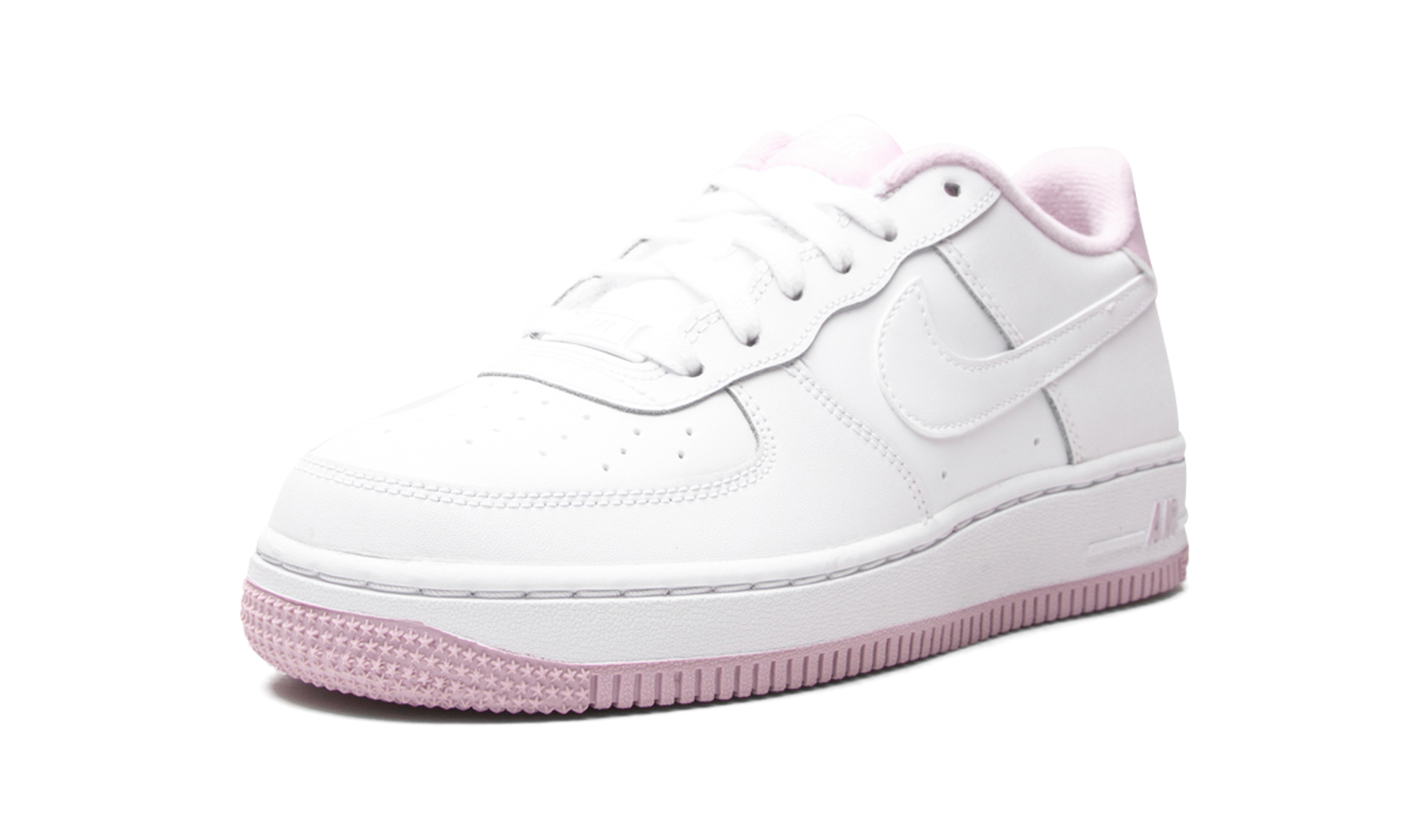 nike air force 1 low white iced lilac gs+CD6915-100+left diagnol single view
