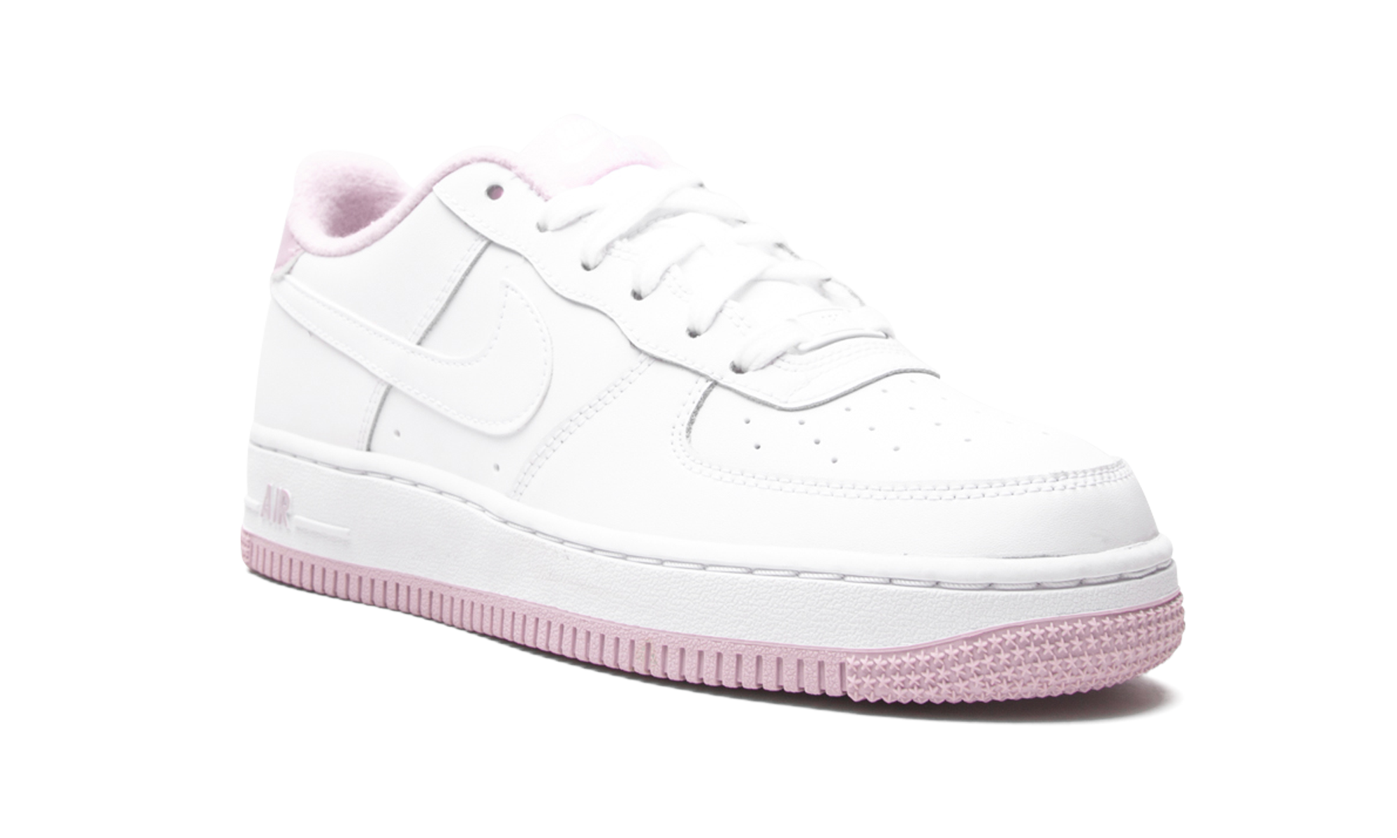 nike air force 1 low white iced lilac gs+CD6915-100+diagnol right view