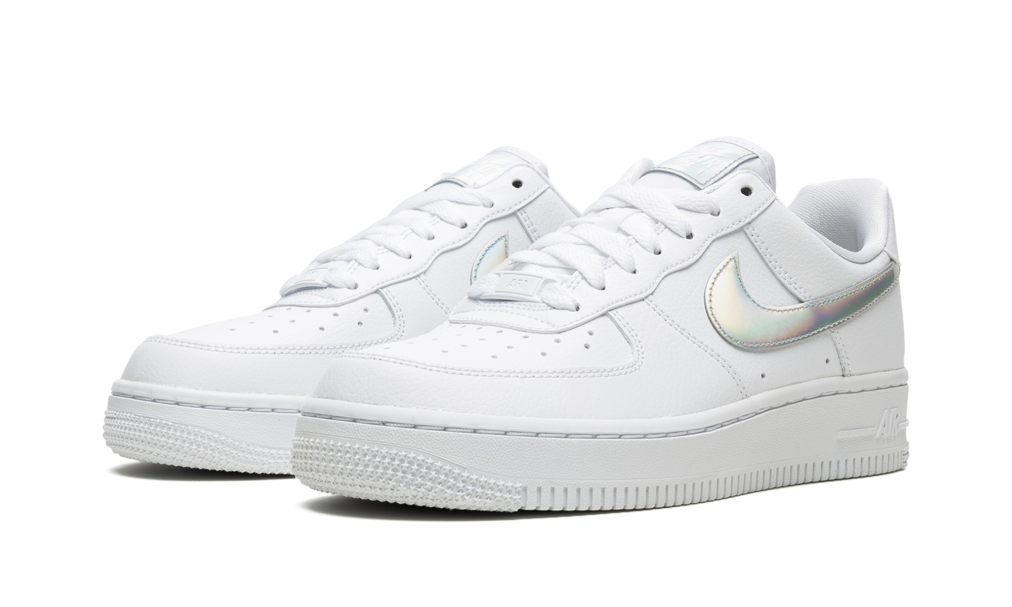 nike air force 1 low white irisdescent women s+CJ1646-100+diagnol left view
