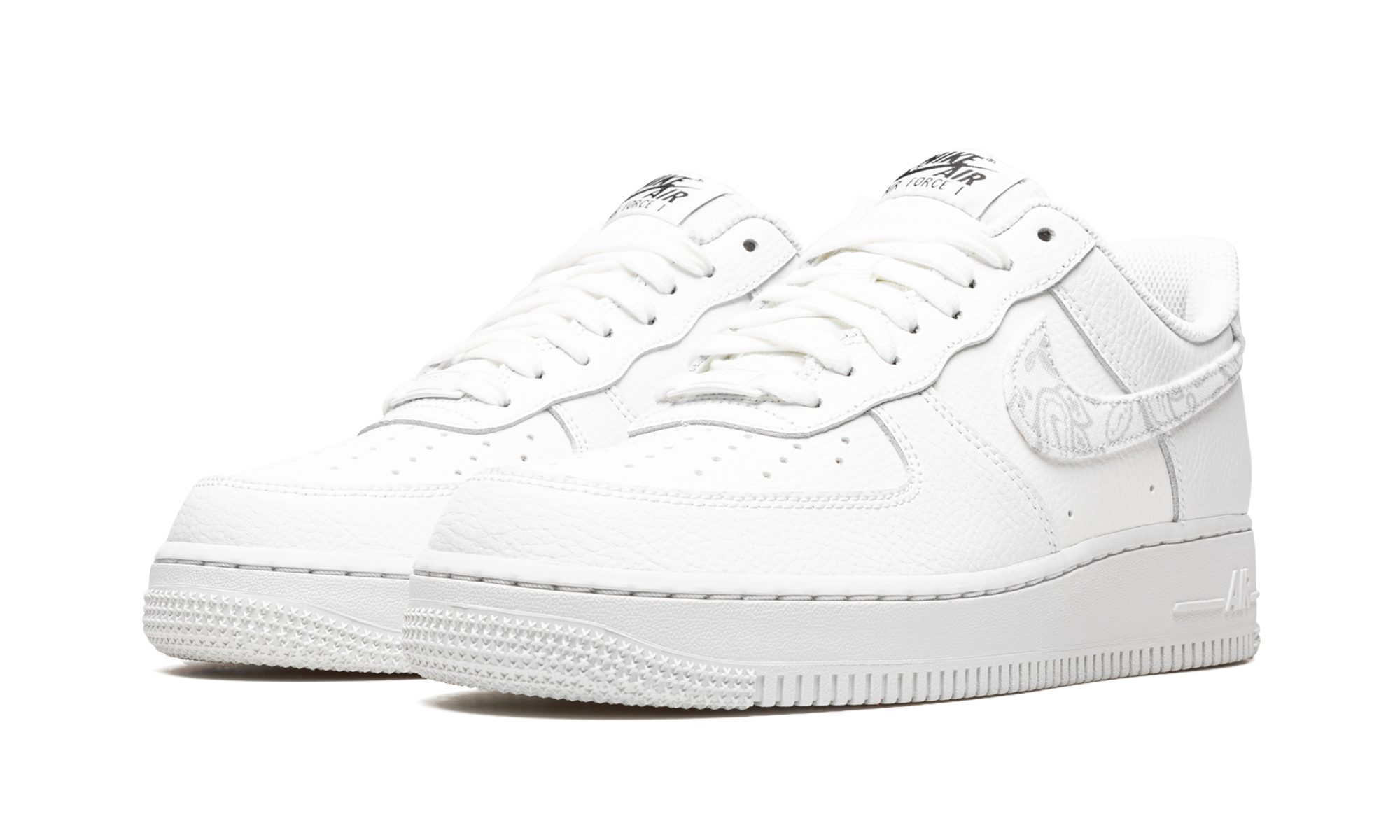 nike air force 1 low white paisley women s+DJ9942-100+diagnol left view