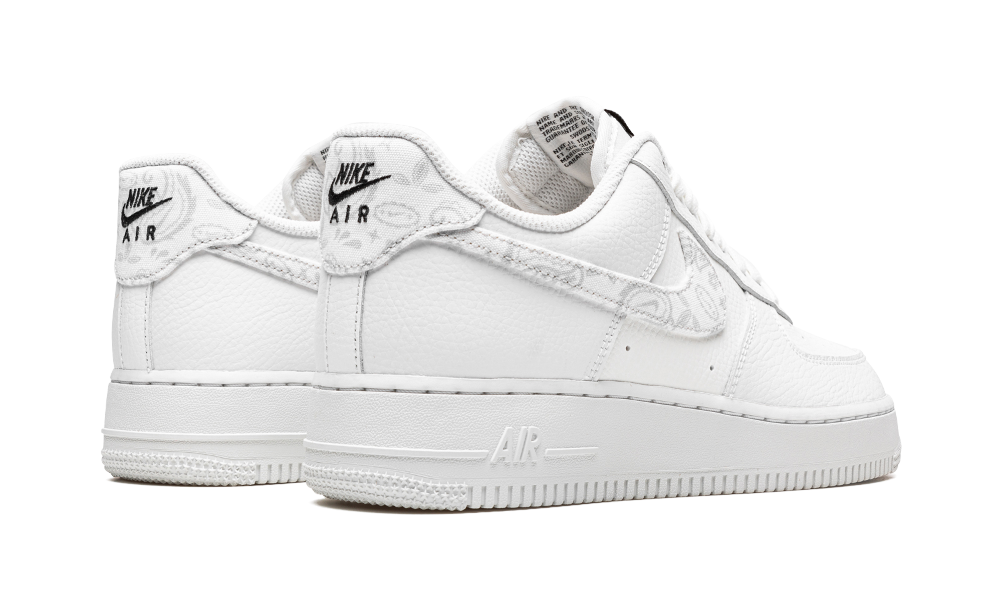 nike air force 1 low white paisley women s+DJ9942-100+diagnol right behind view