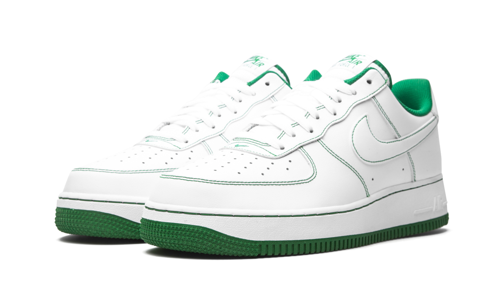 nike air force 1 low white pine green+CV1724-103+diagnol left view