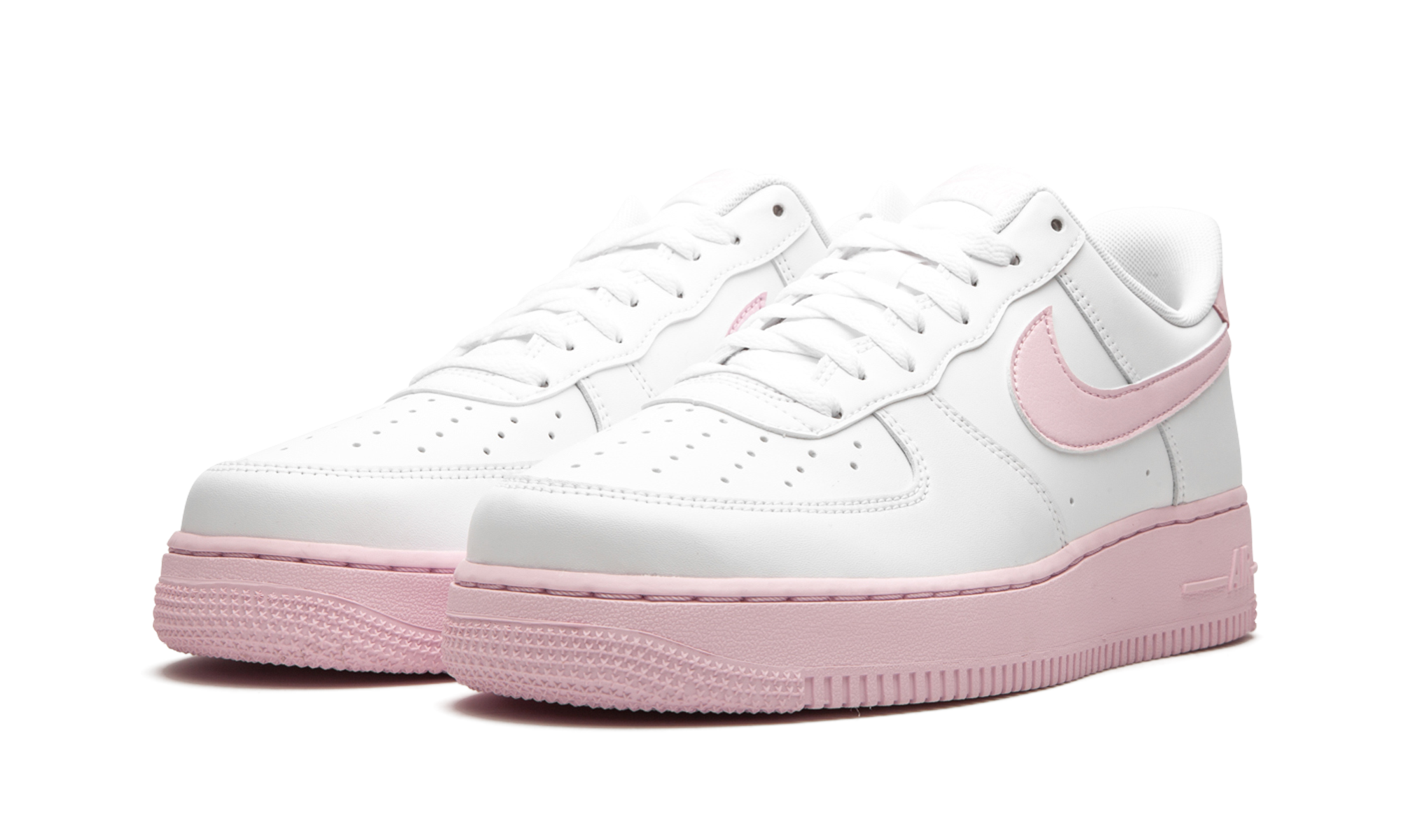 nike air force 1 low white pink foam+CK7663-100+diagnol left view