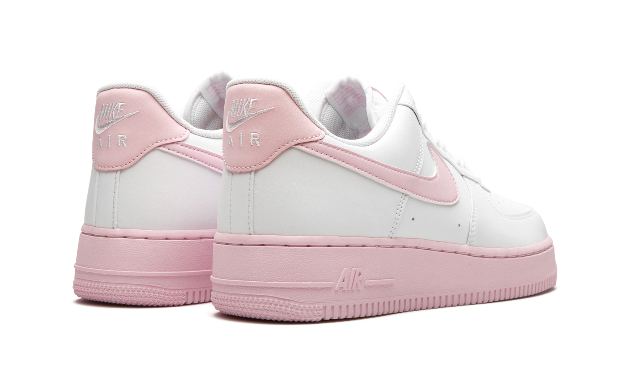 nike air force 1 low white pink foam+CK7663-100+diagnol right behind view