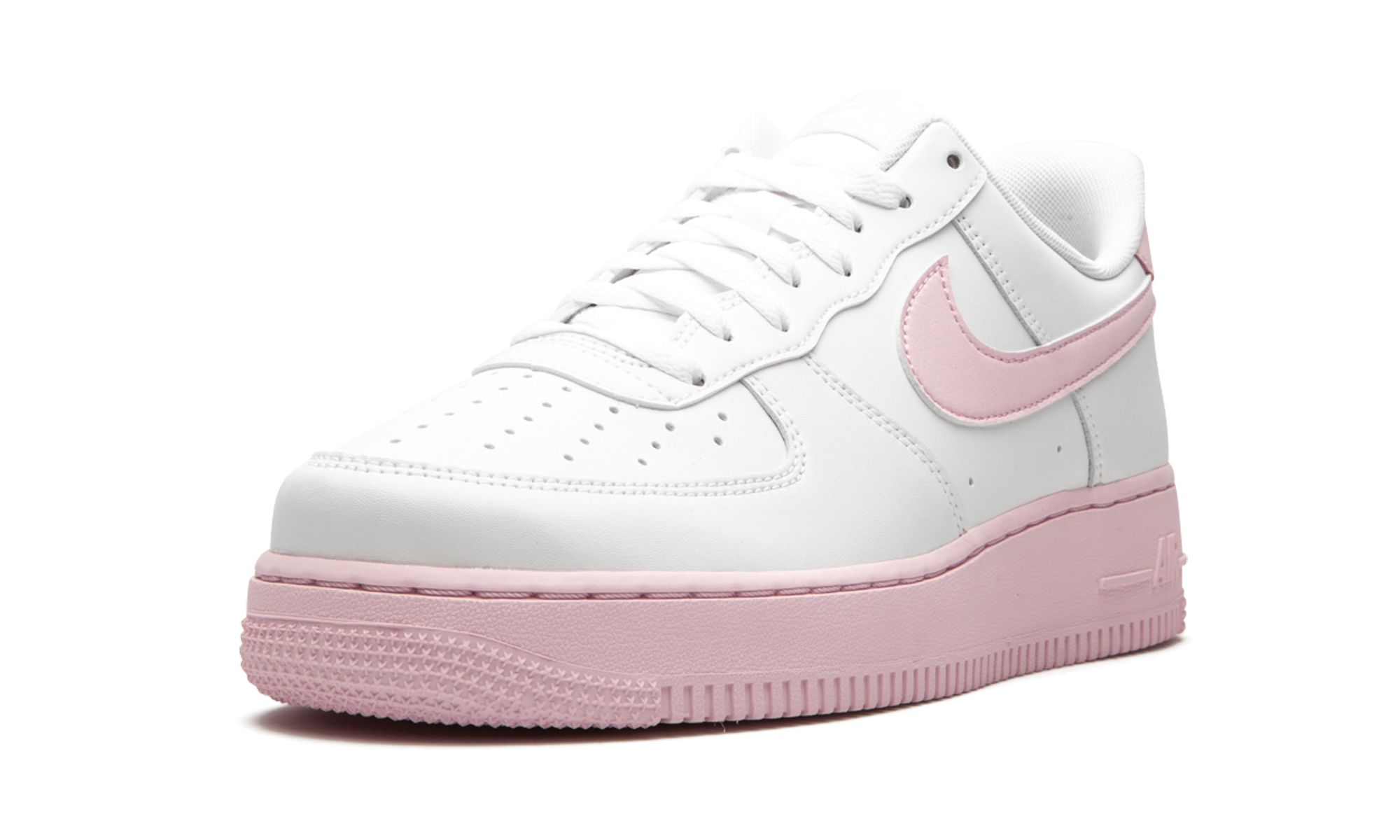 nike air force 1 low white pink foam+CK7663-100+left diagnol single view