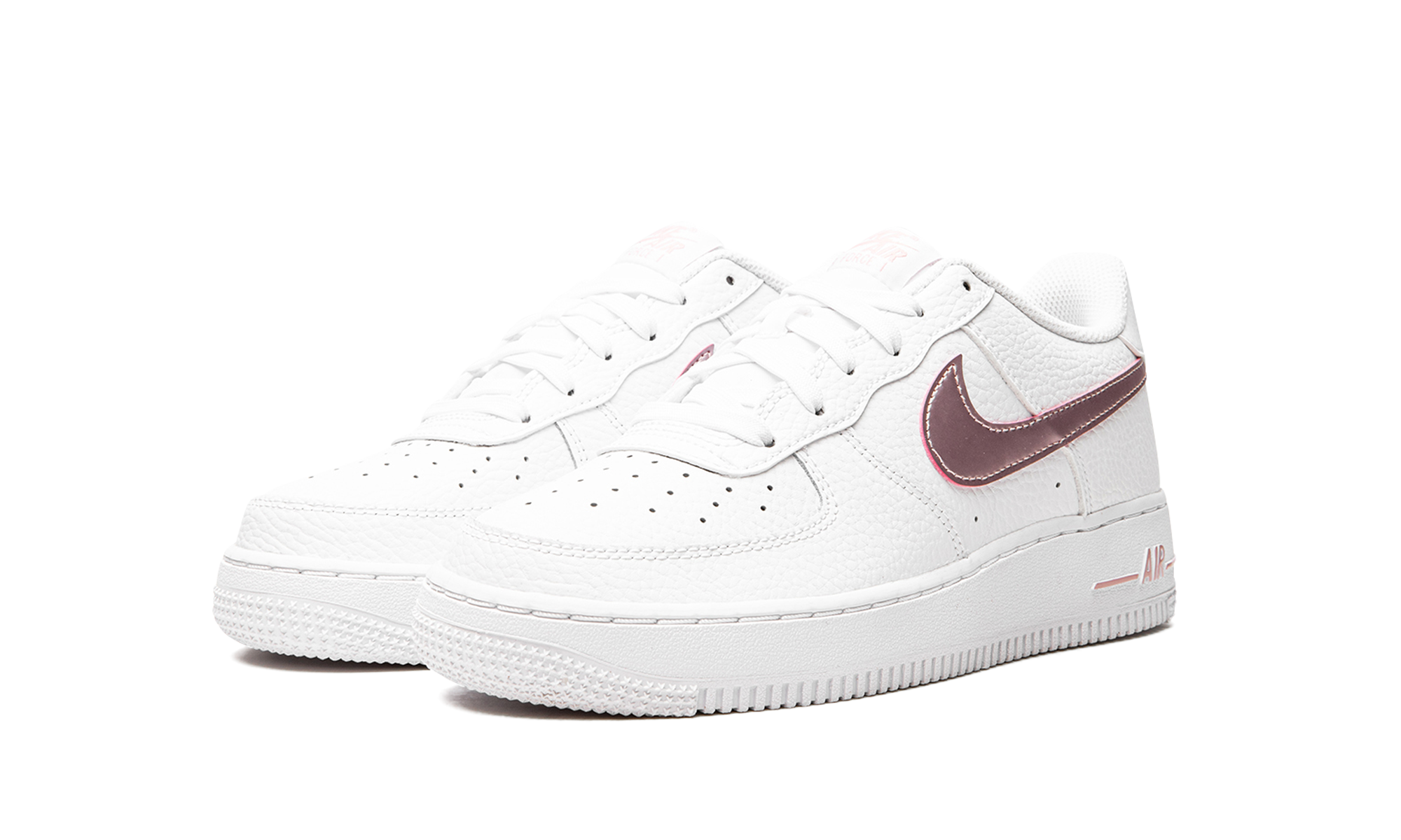 nike air force 1 low white pink glaze gs+CT3839-104+diagnol left view
