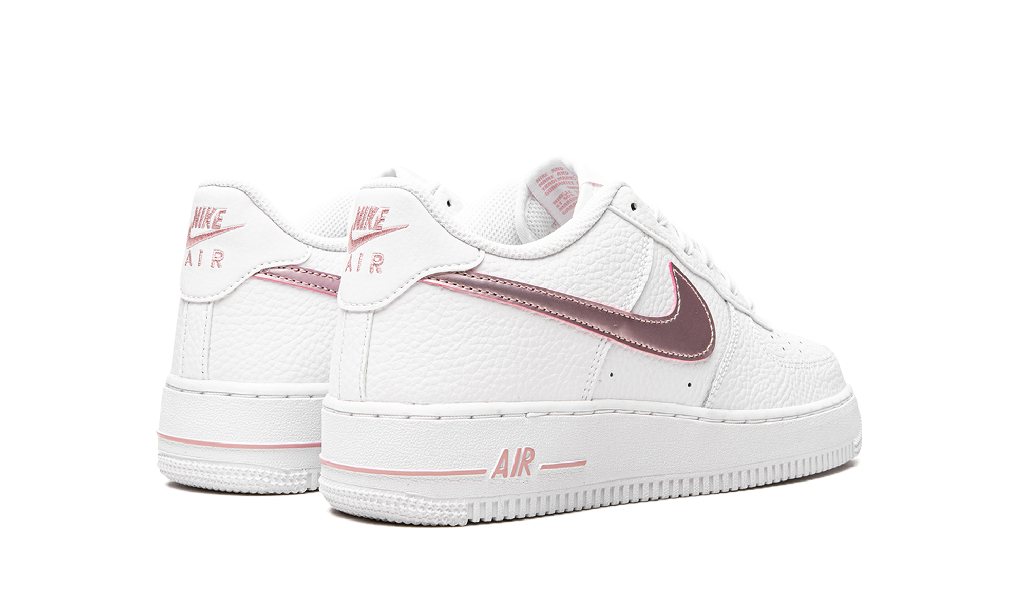 nike air force 1 low white pink glaze gs+CT3839-104+diagnol right behind view