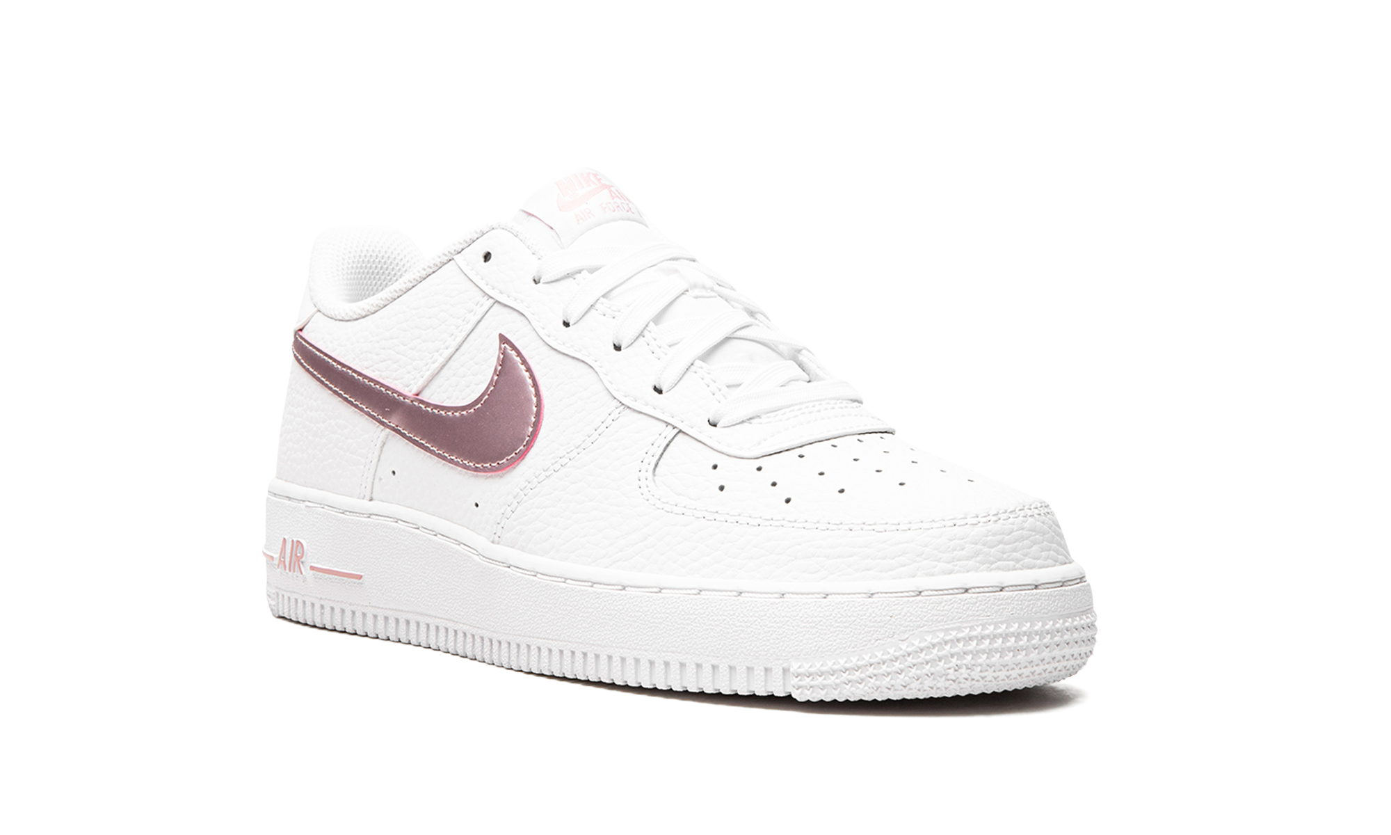 nike air force 1 low white pink glaze gs+CT3839-104+diagnol right view