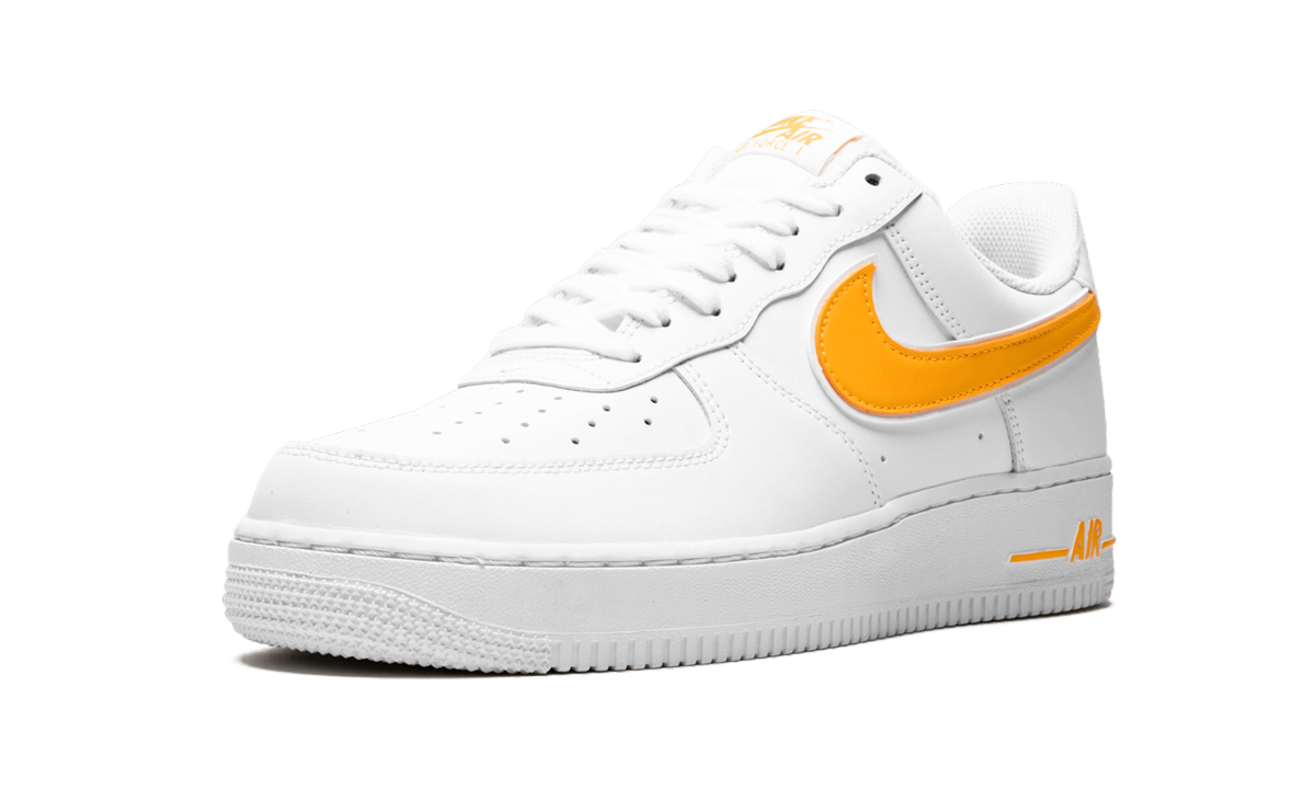 nike air force 1 low white university gold+AO2423-105+left diagnol single view