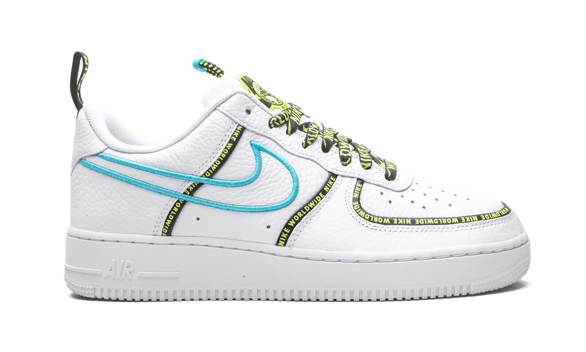 nike air force 1 low worldwide white blue fury volt+CK7213-100+right view