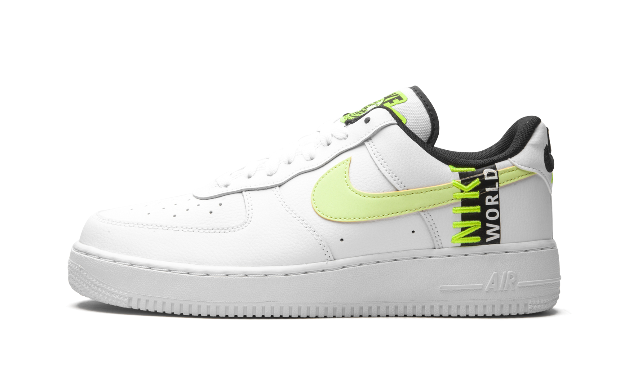 nike air force 1 low worldwide white volt+CK6924-101+diagnol right view 1