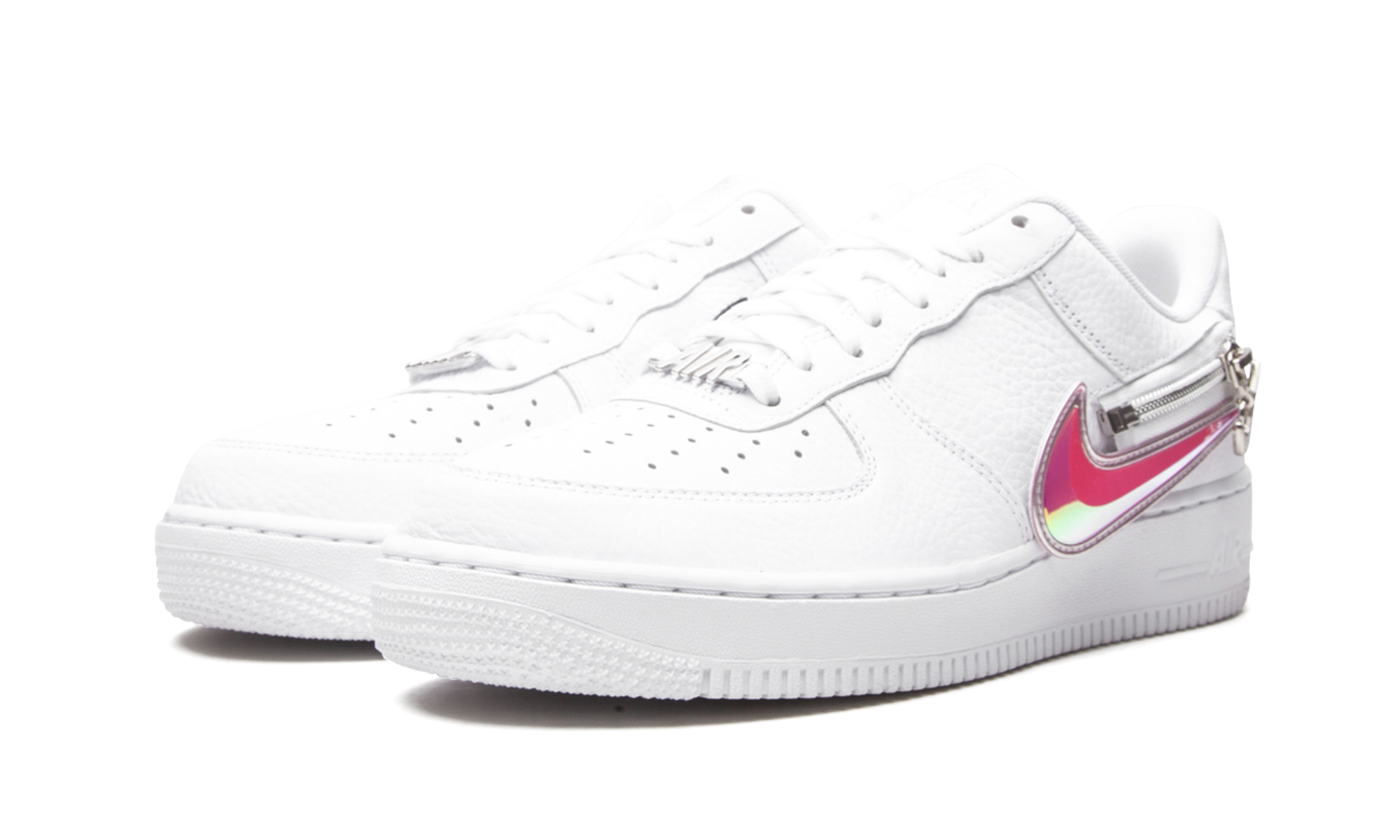 nike air force 1 low zip swoosh white+CW6558-100+diagnol left view