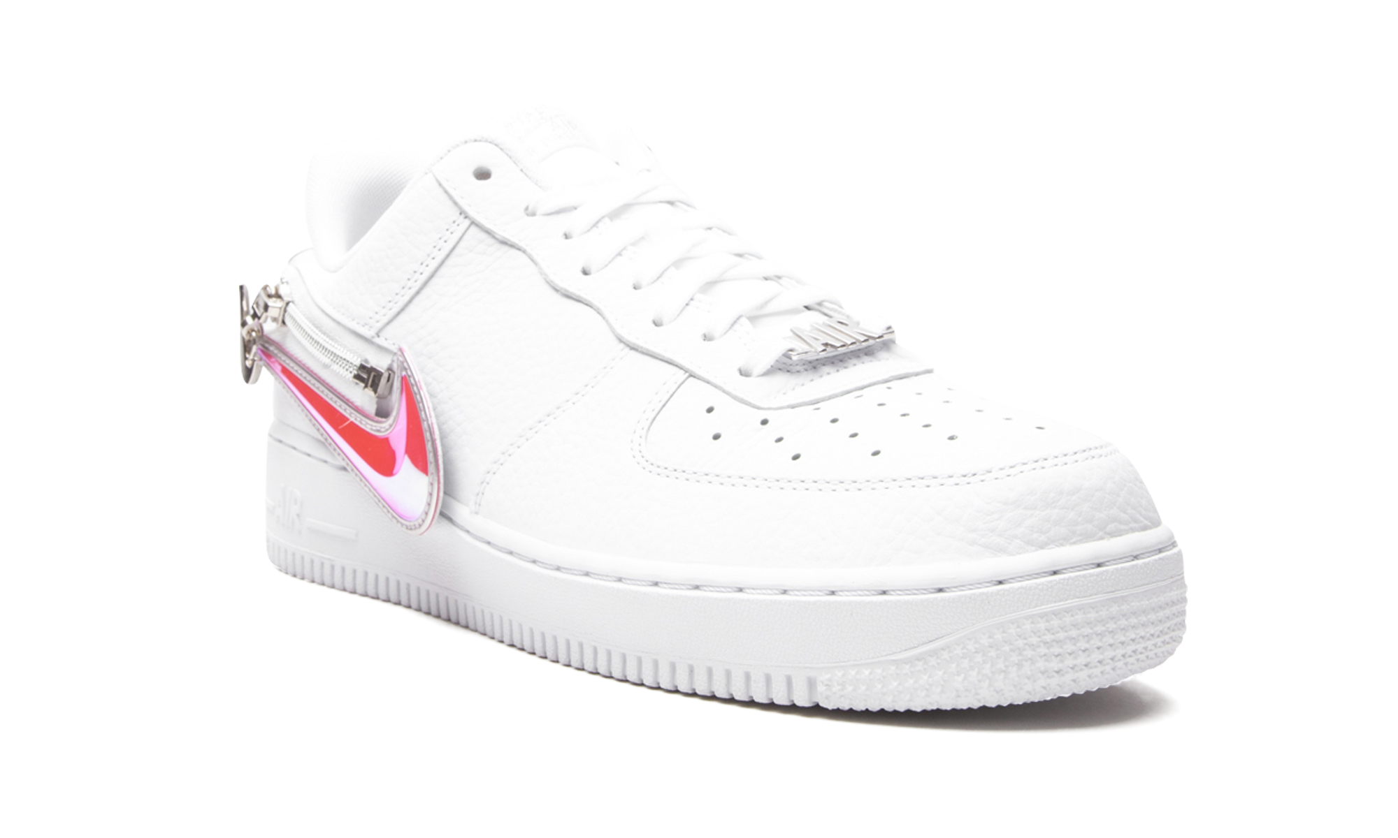 nike air force 1 low zip swoosh white+CW6558-100+diagnol right view