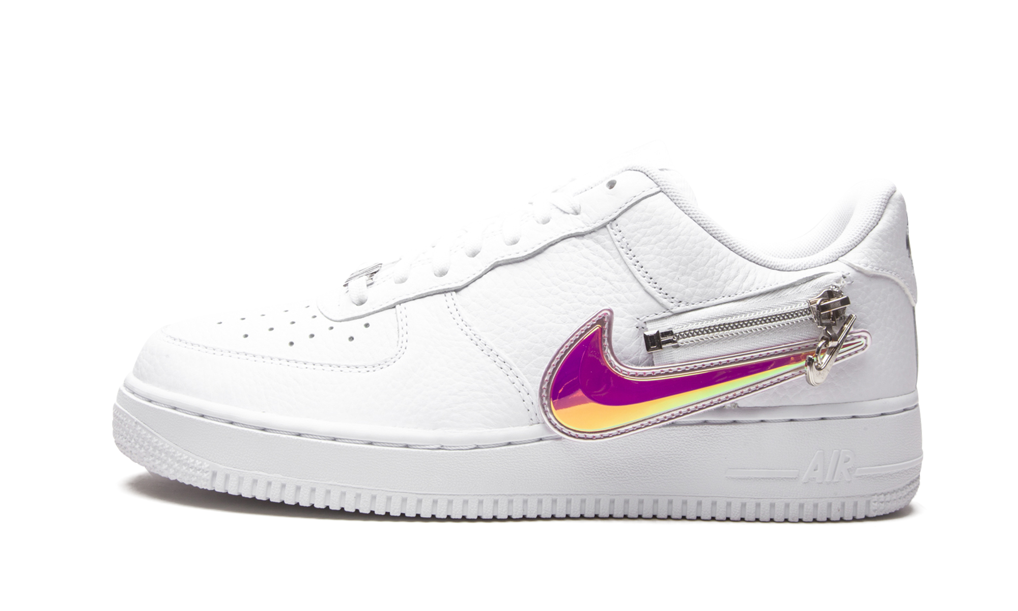 nike air force 1 low zip swoosh white+CW6558-100+diagnol right view 1