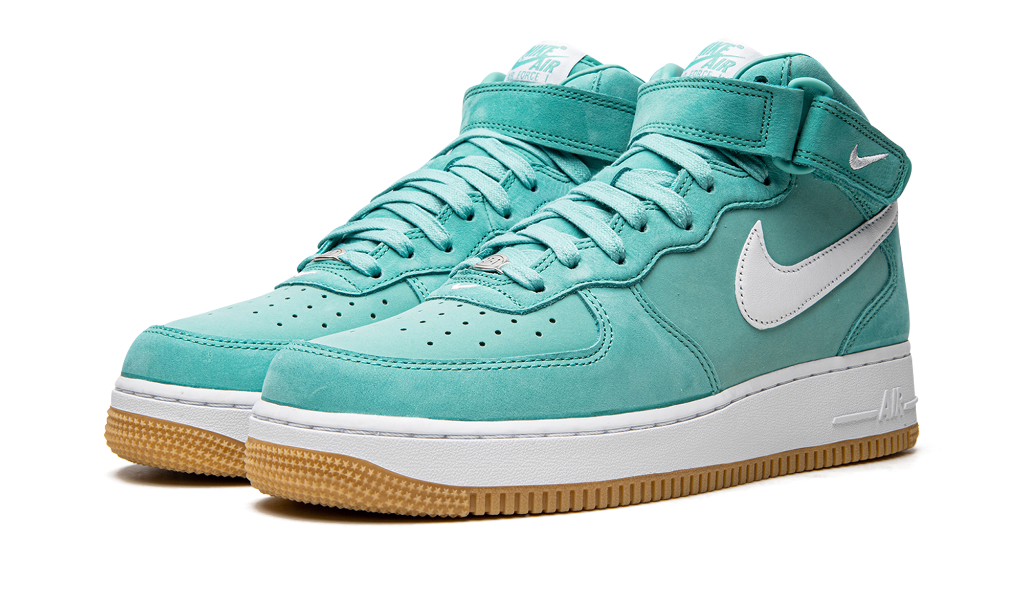 nike air force 1 mid 07 washed teal+DV2219-300+diagnol left view