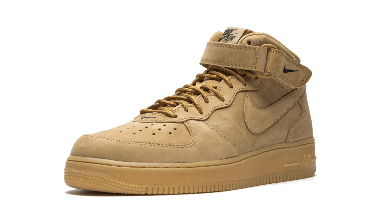 nike air force 1 mid flax 2016+715889-200+left diagnol single view