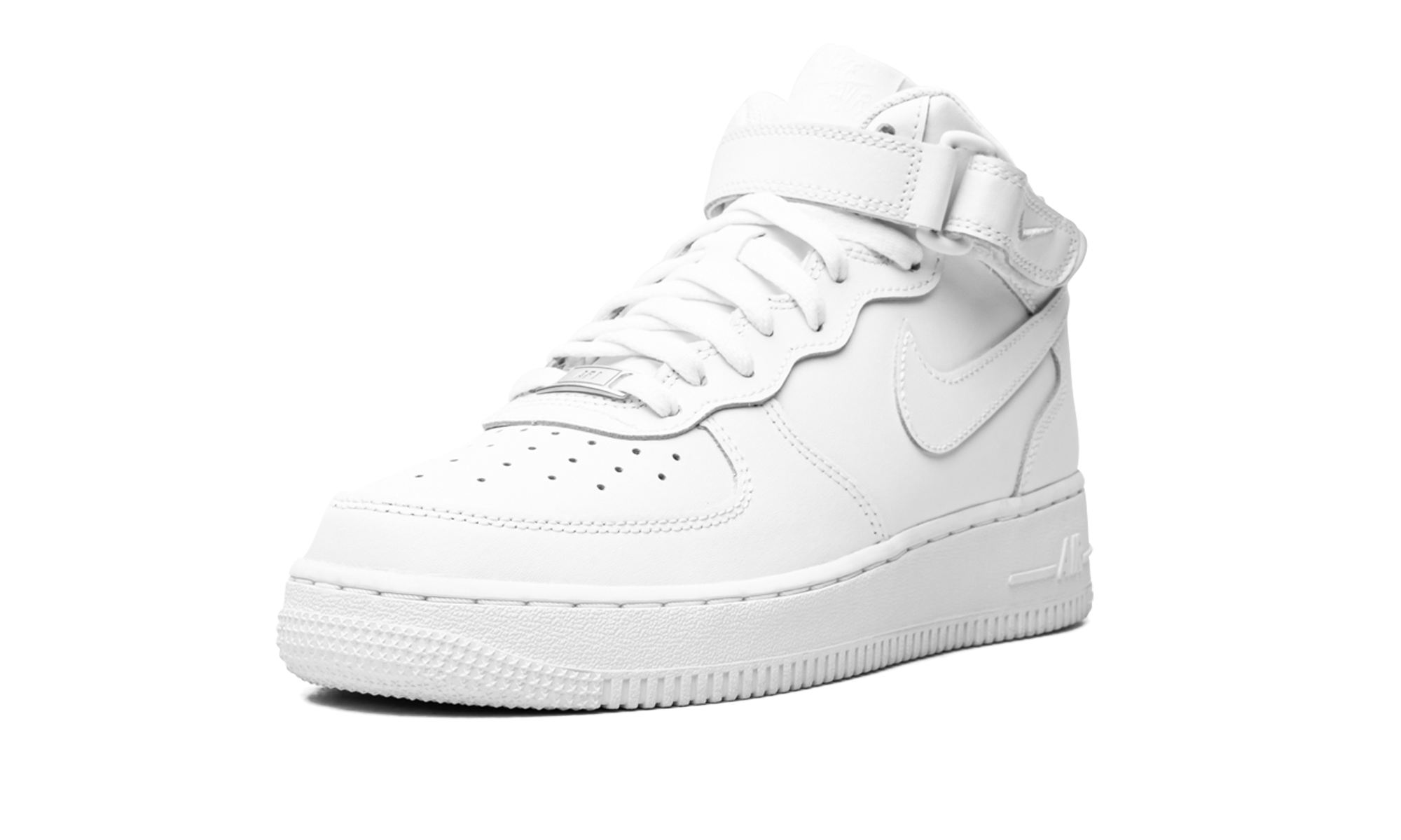 nike air force 1 mid le triple white gs+Dh2933-111+left diagnol single view