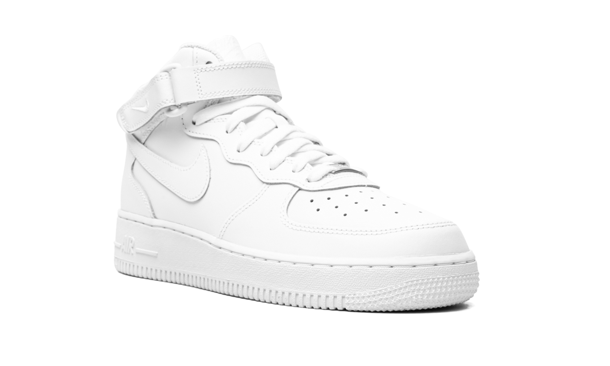 nike air force 1 mid le triple white gs+Dh2933-111+diagnol right view
