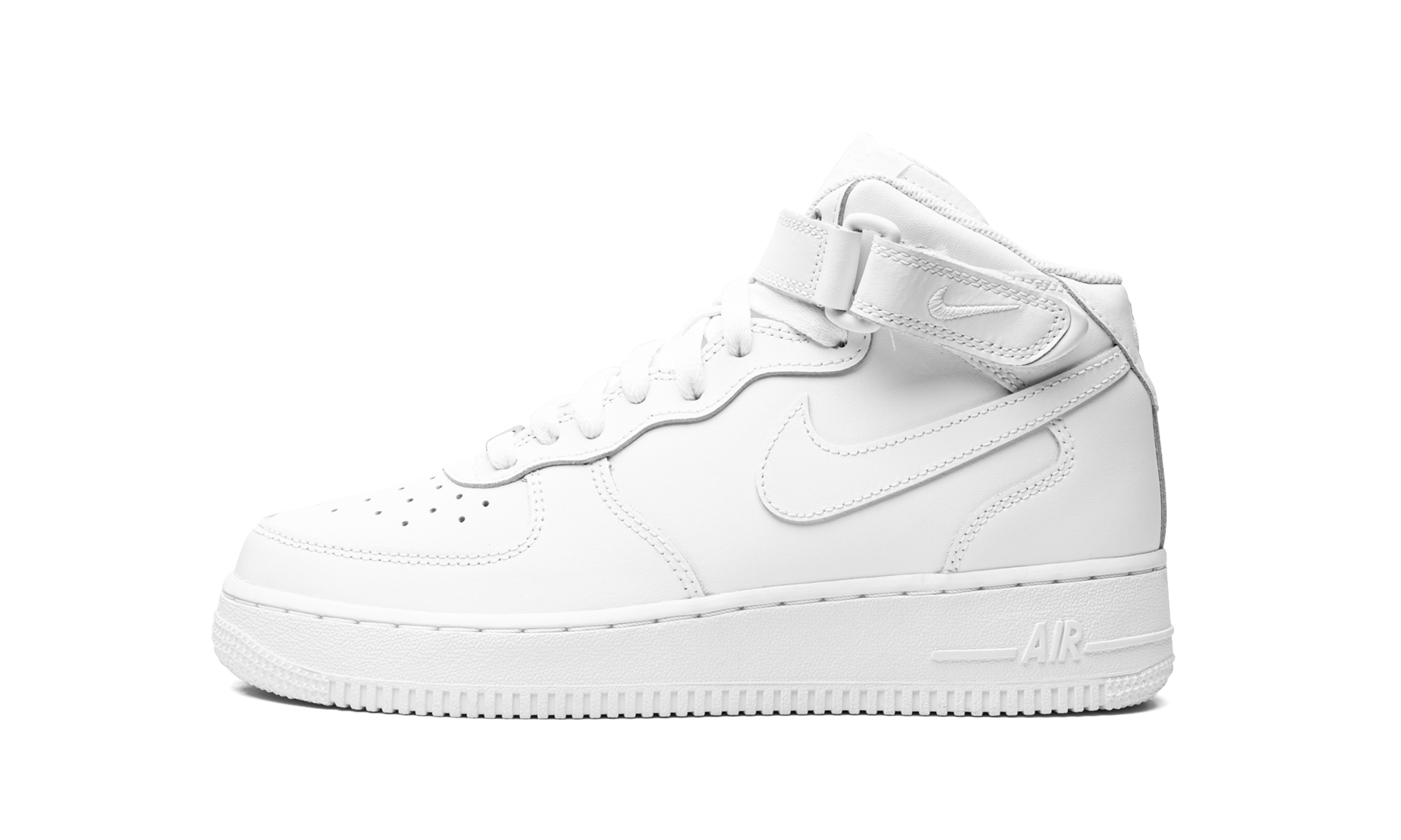 nike air force 1 mid le triple white gs+Dh2933-111+diagnol right view 1