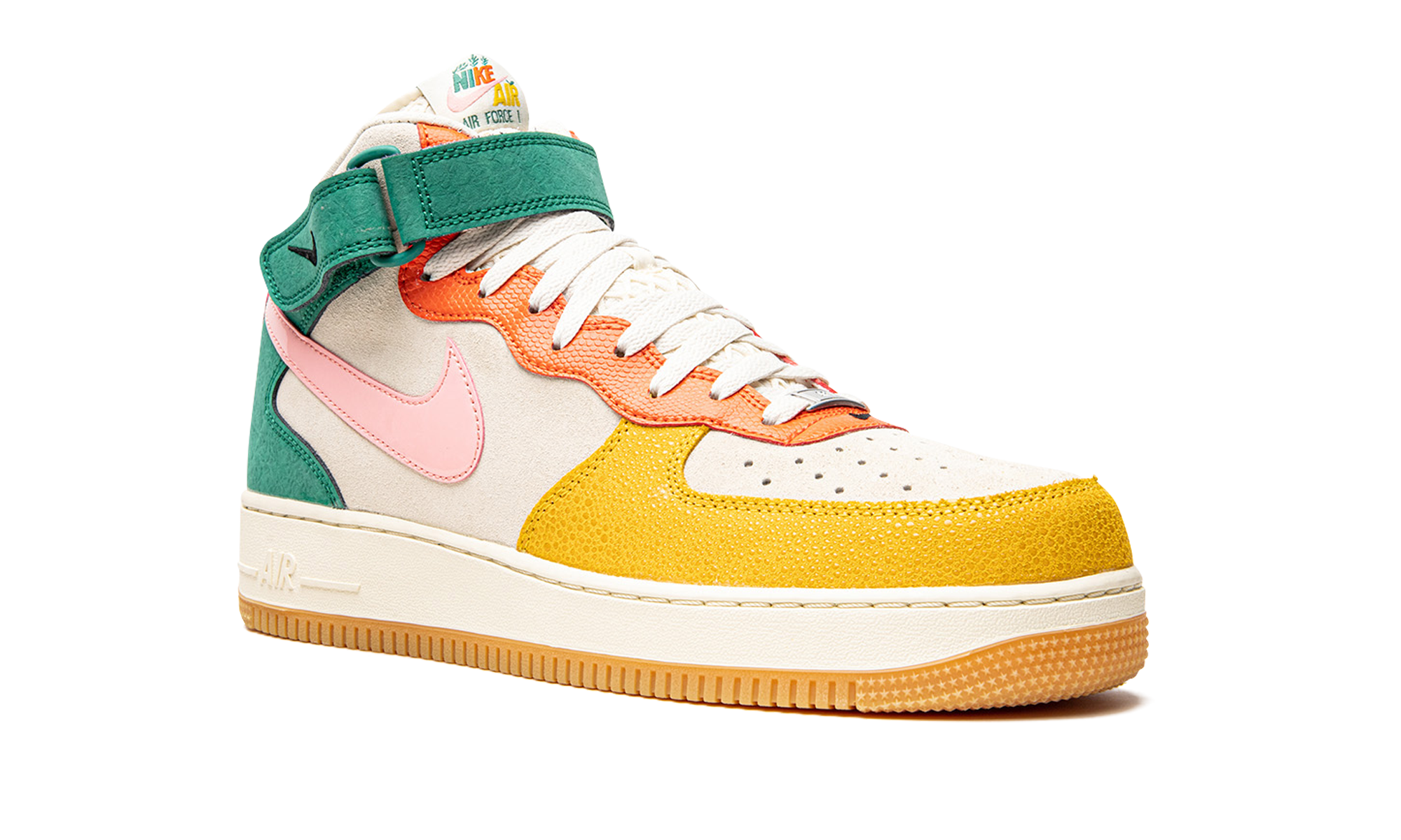 nike air force 1 mid nh vivid sulfur rush orange+DR0158-100+diagnol right view